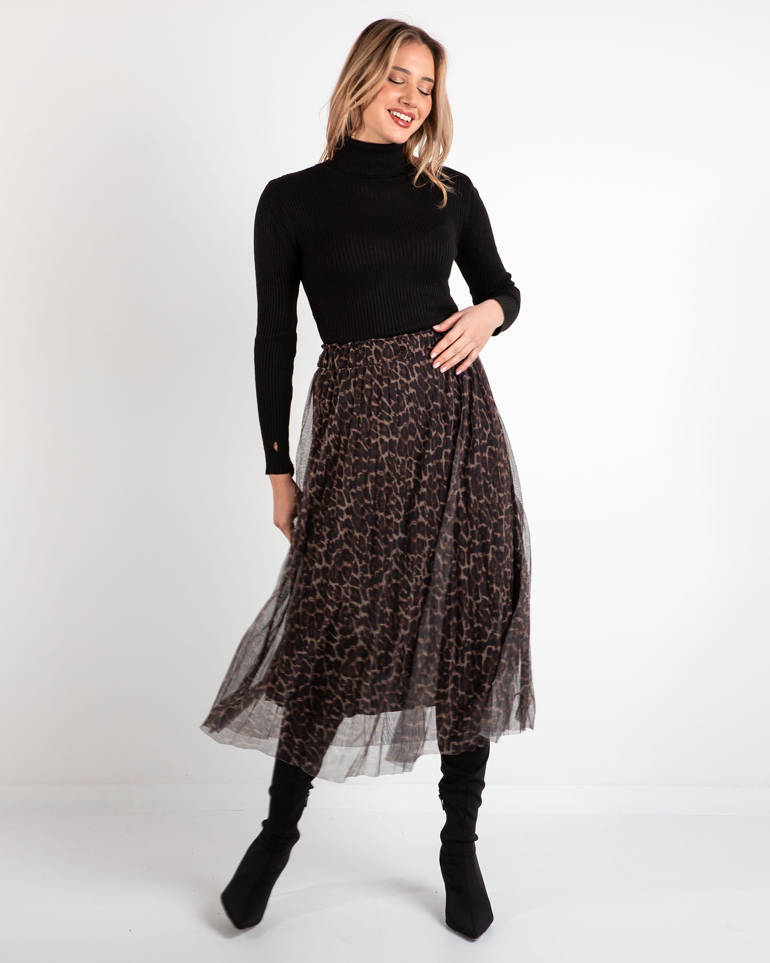 Leopard-leo midi skirt