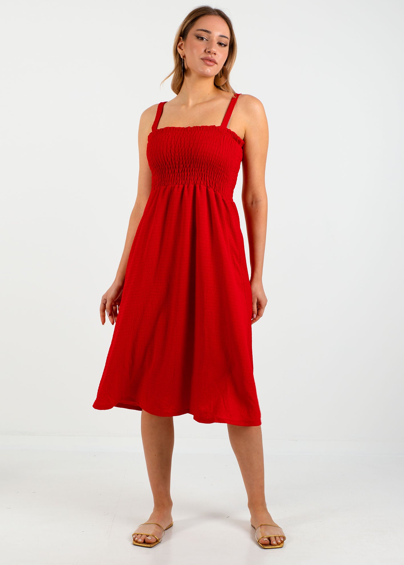 Φόρεμα μίντι αμάνικο 'Lo44retta'-scarlet red