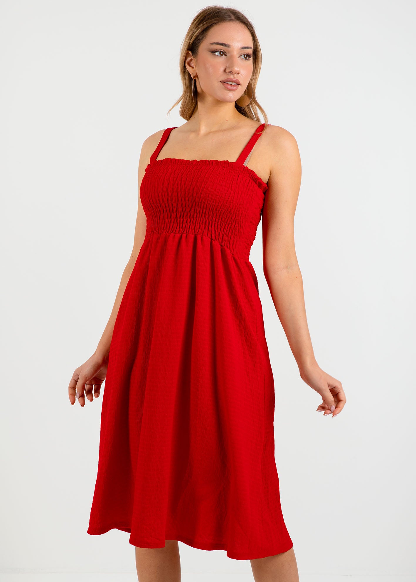 Φόρεμα μίντι αμάνικο 'Lo44retta'-scarlet red