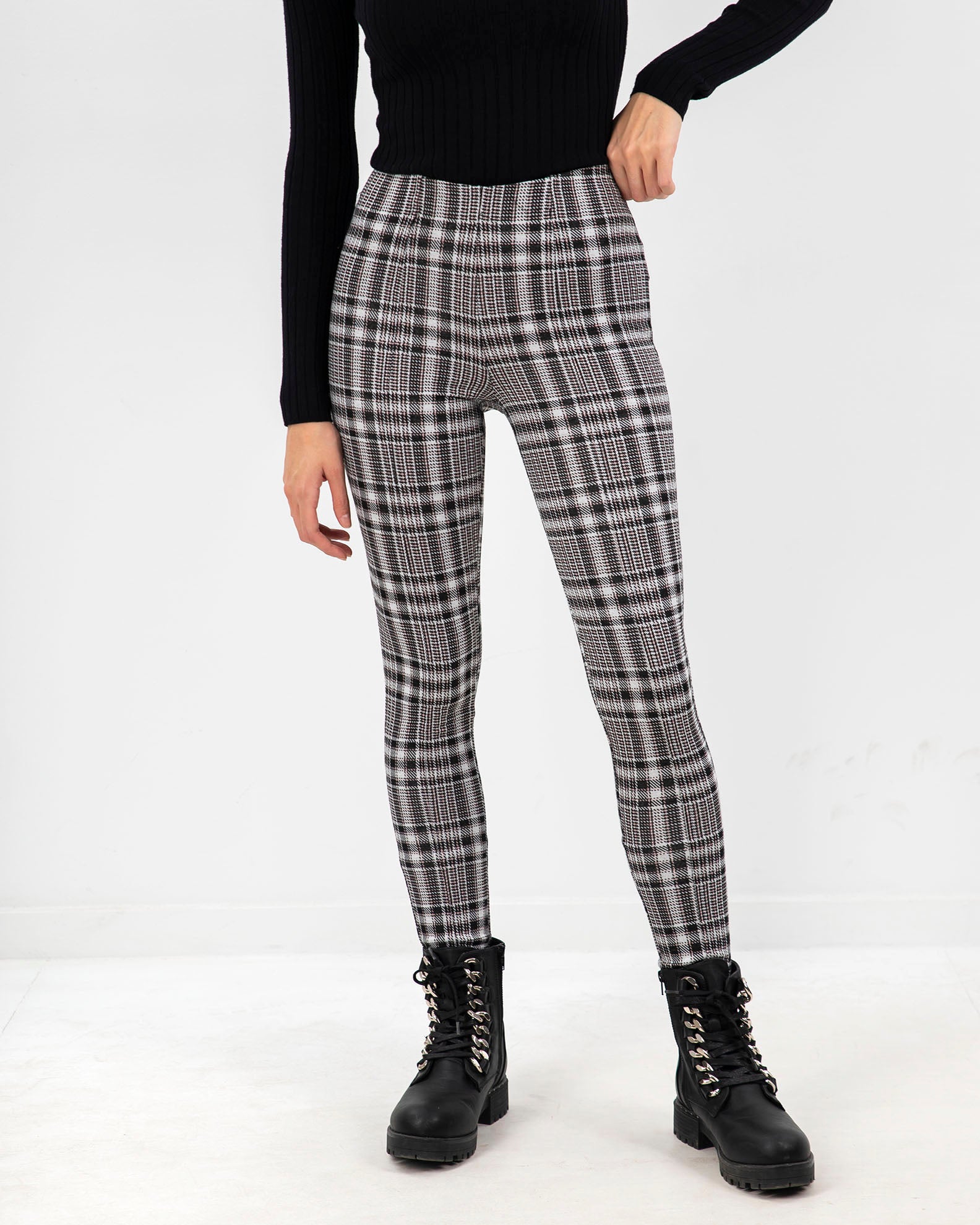 Women's check leggings 'Gloria'-rose check