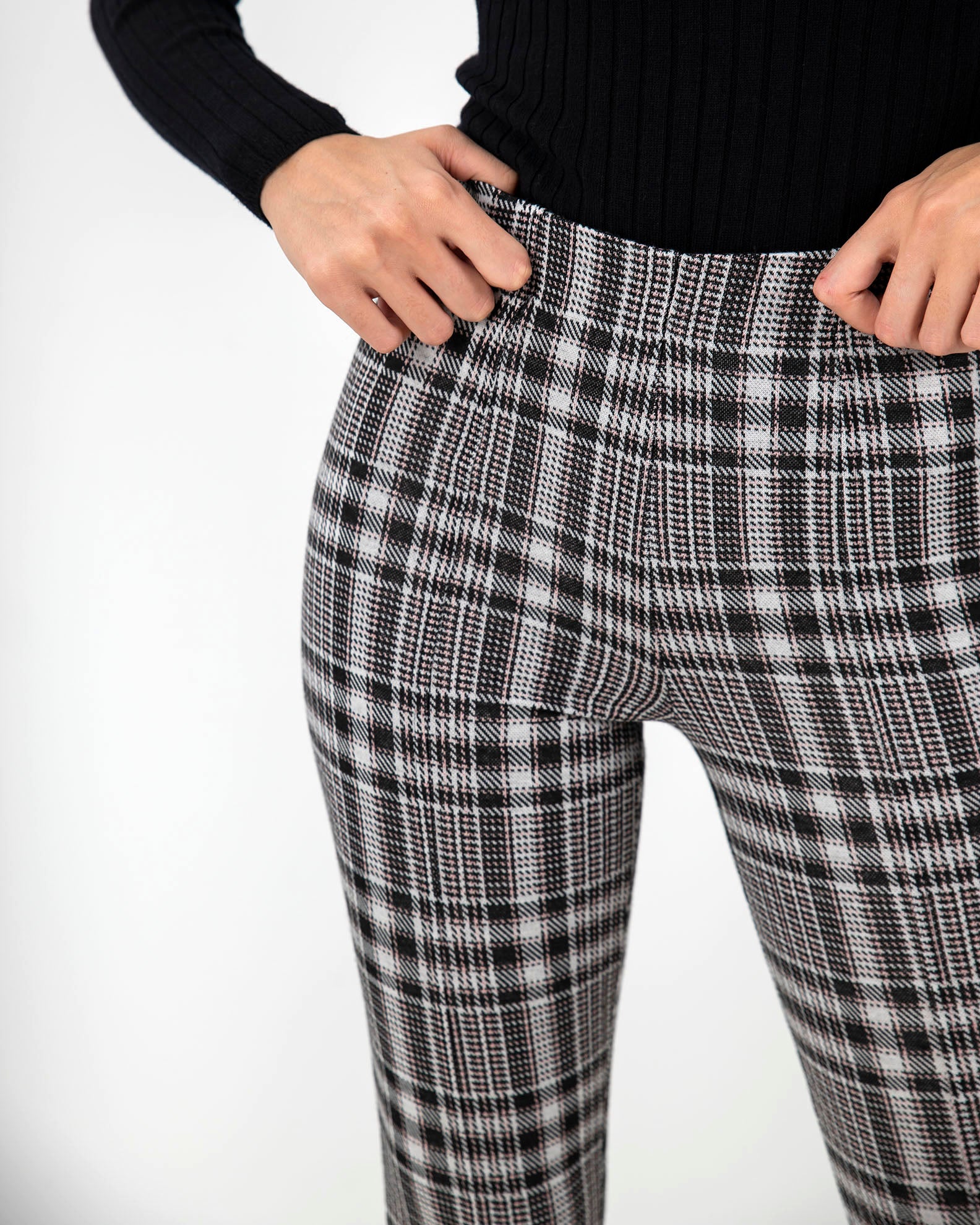 Women's check leggings 'Gloria'-rose check