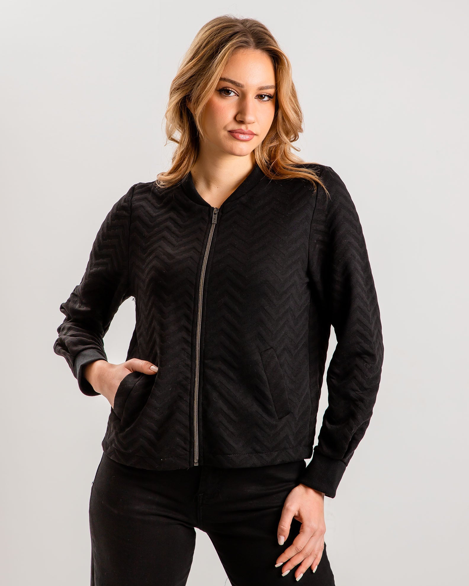 Women's Lightweight Zip Up Jacket 'Ke44ndra'-black