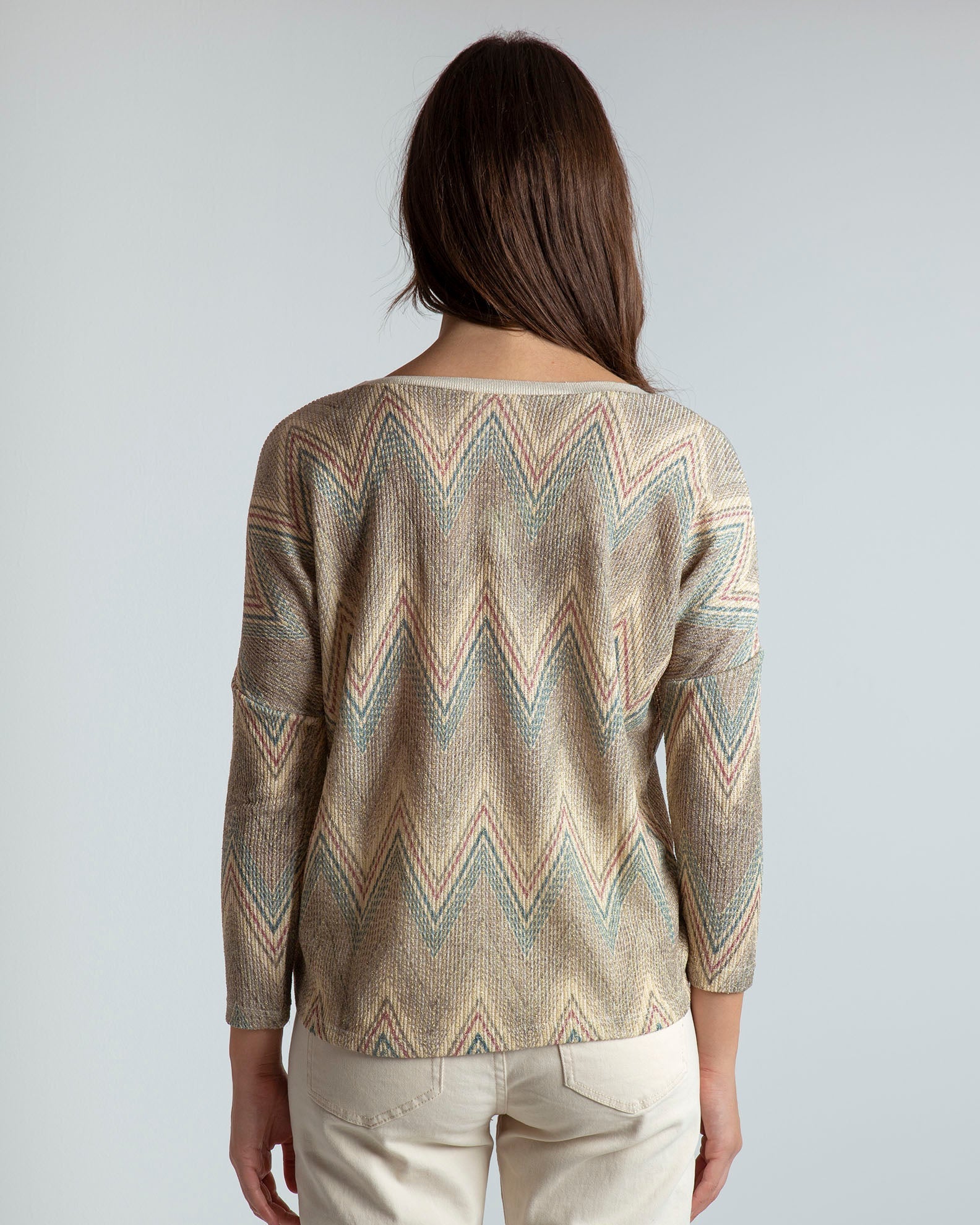 Women's blouse knitted with metallic thread 'Al44ani'-beige div