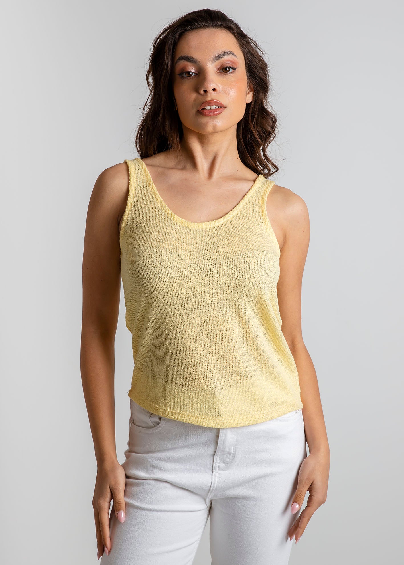 Γυναικεία μπλούζα αμάνικη 'Co44rali'-yellow cream