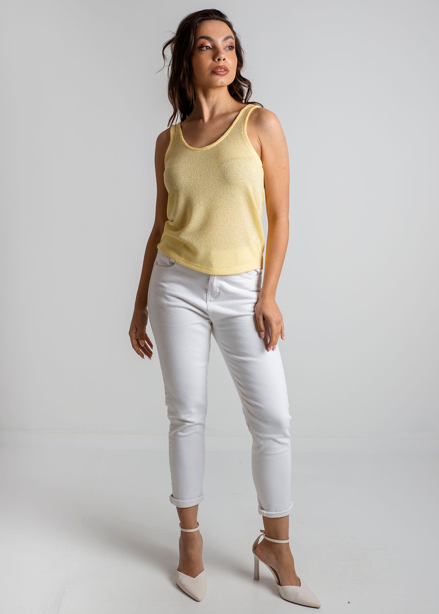 Γυναικεία μπλούζα αμάνικη 'Co44rali'-yellow cream
