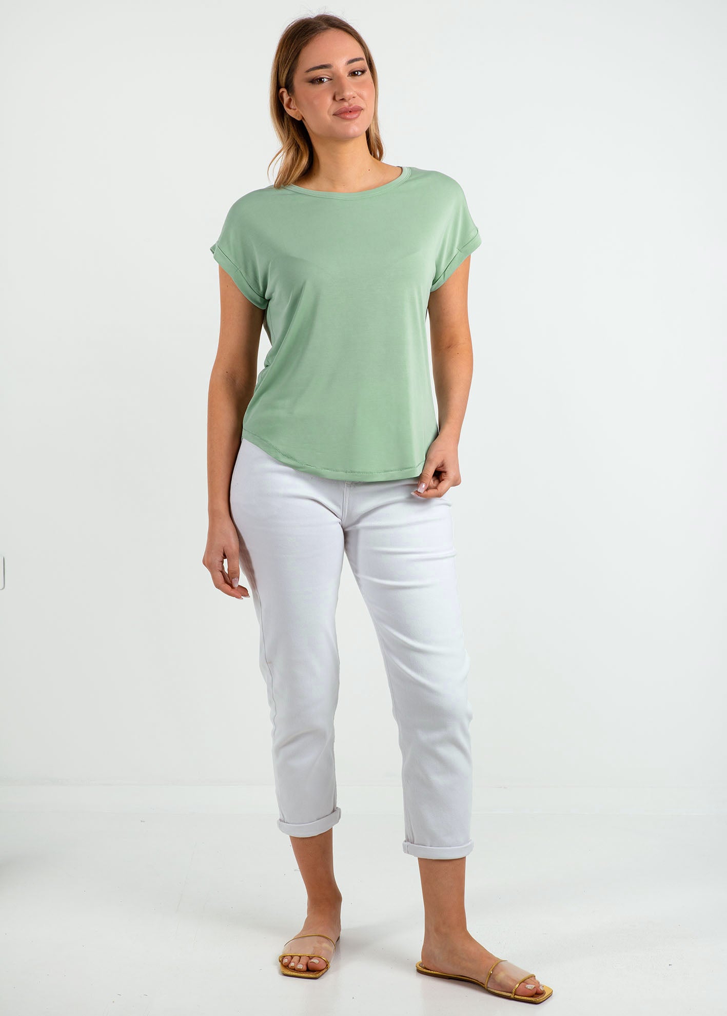 Γυναικεία μπλούζα απαλή υφή 'Se44nta'-sage green