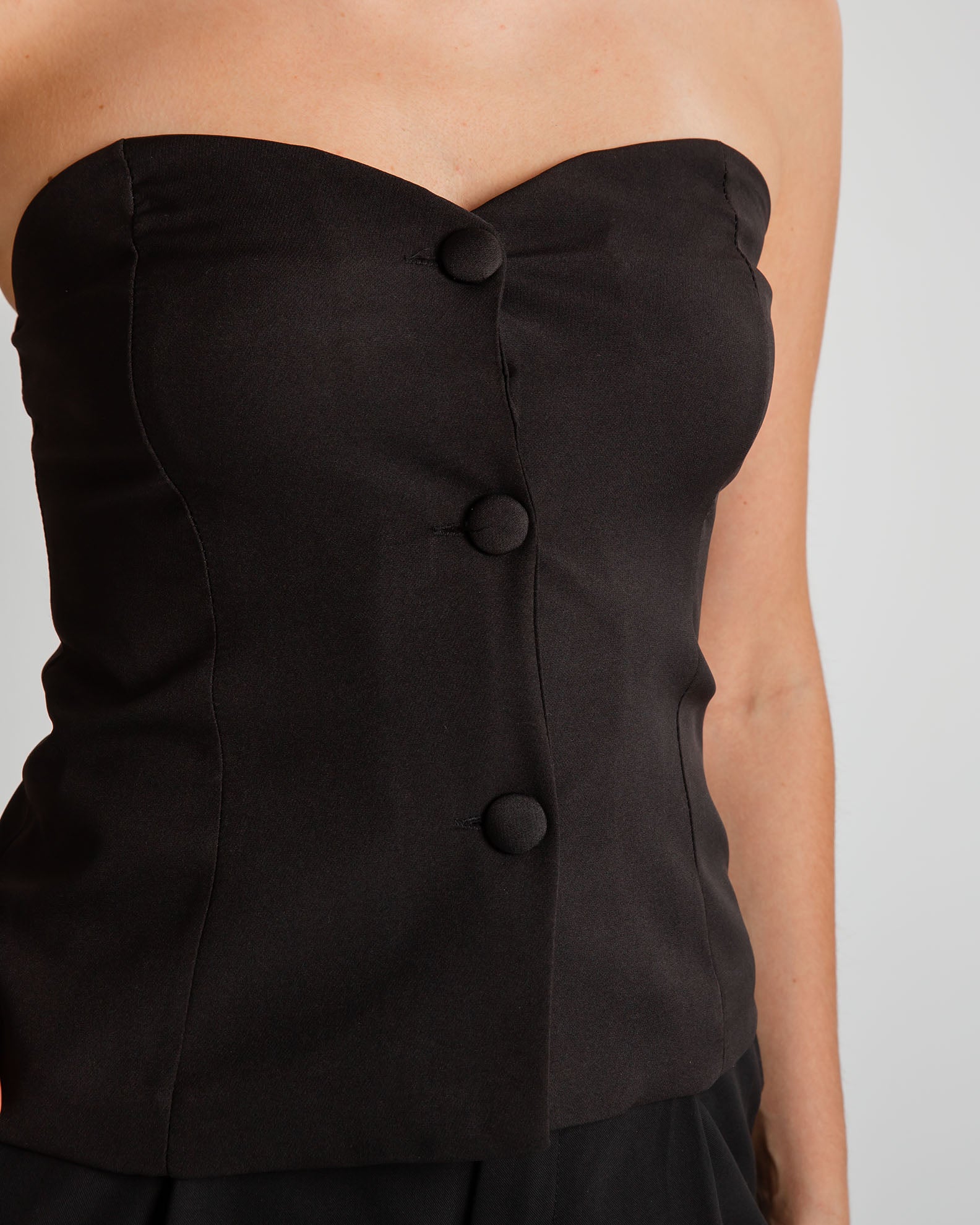 'Za44na' Button Up Strapless Top