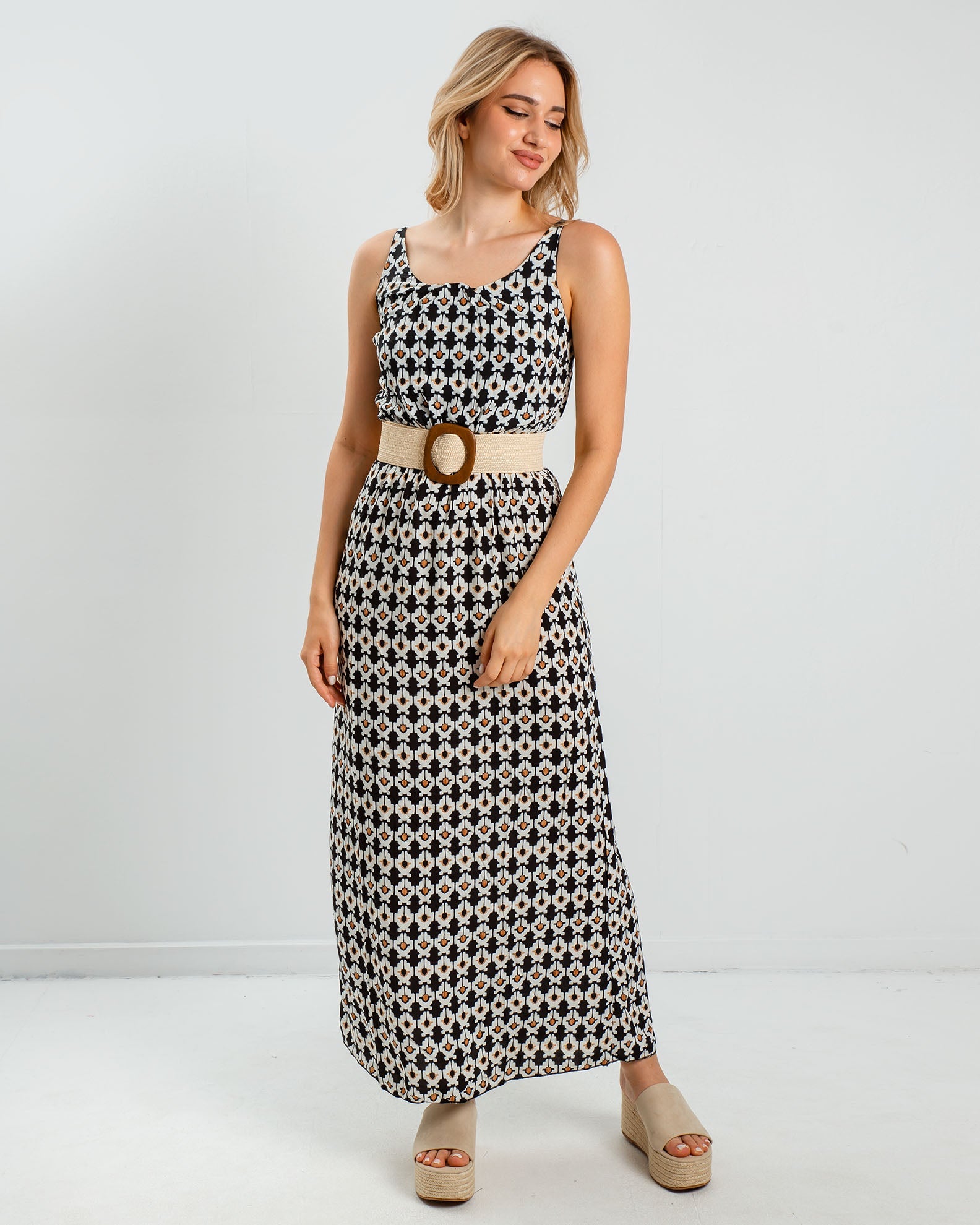 Printed Maxi Dress 'Doris'-black div