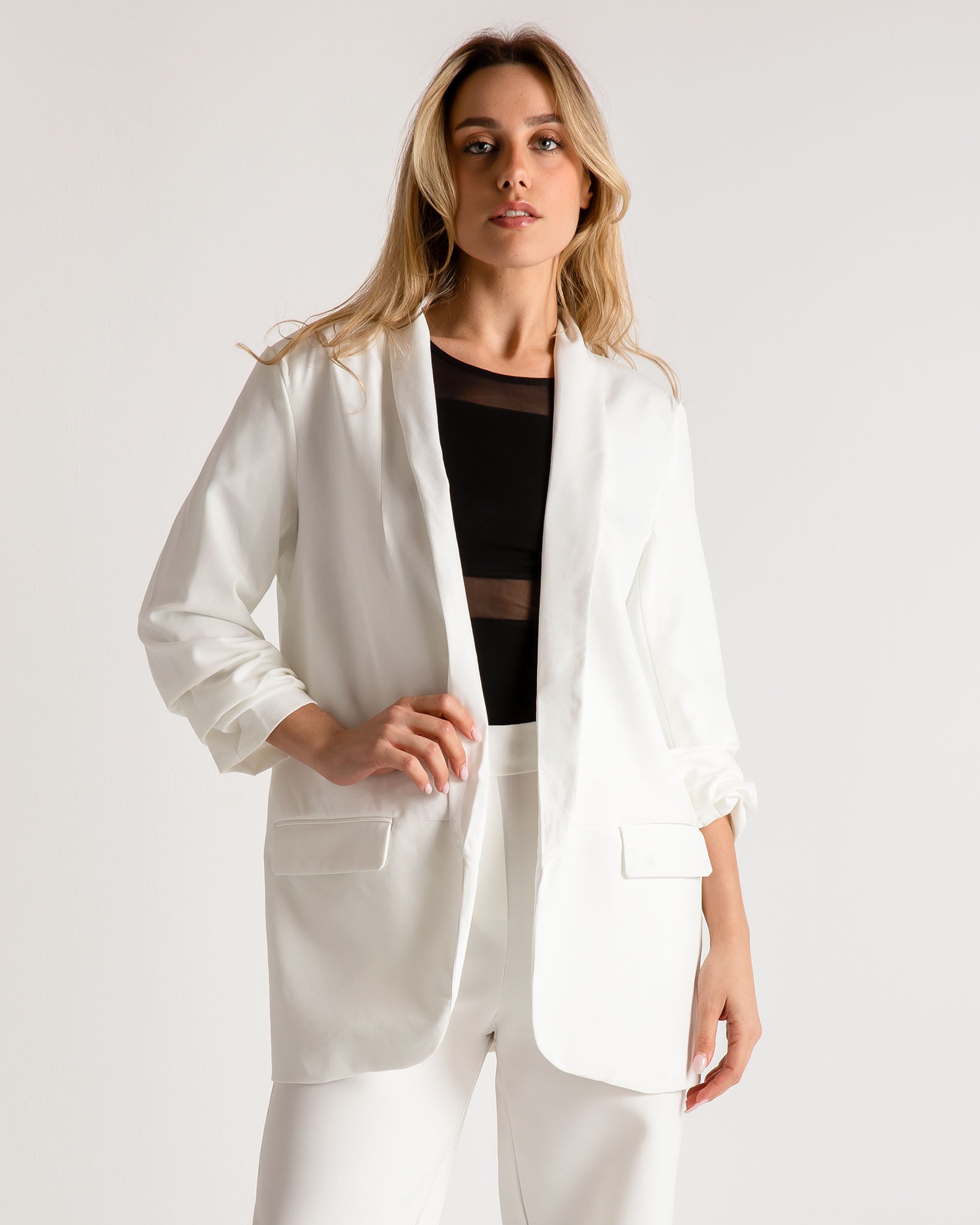 Γυναικείο blazer ανοιχτό 'Ma44lea'-offwhite