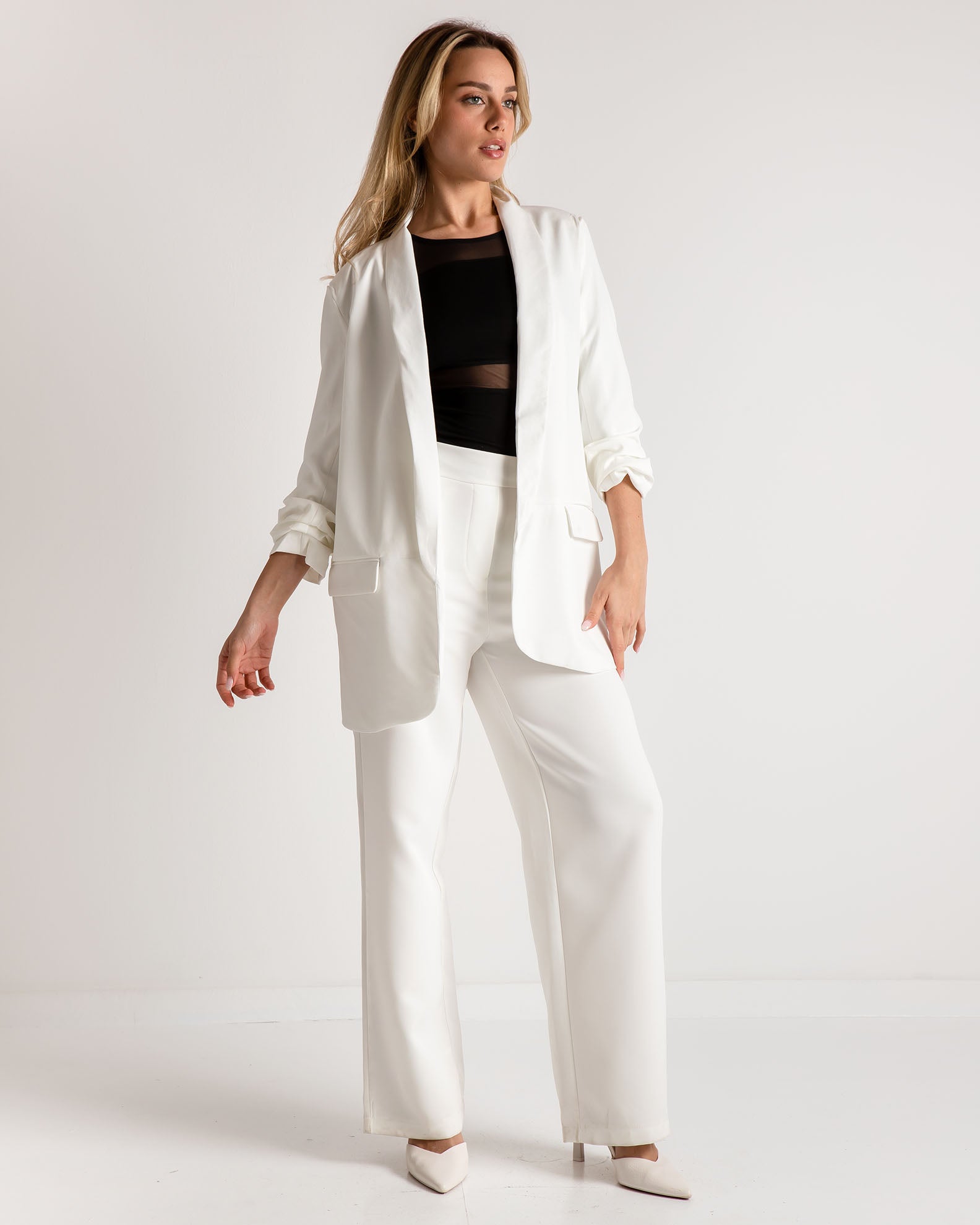 Γυναικείο blazer ανοιχτό 'Ma44lea'-offwhite