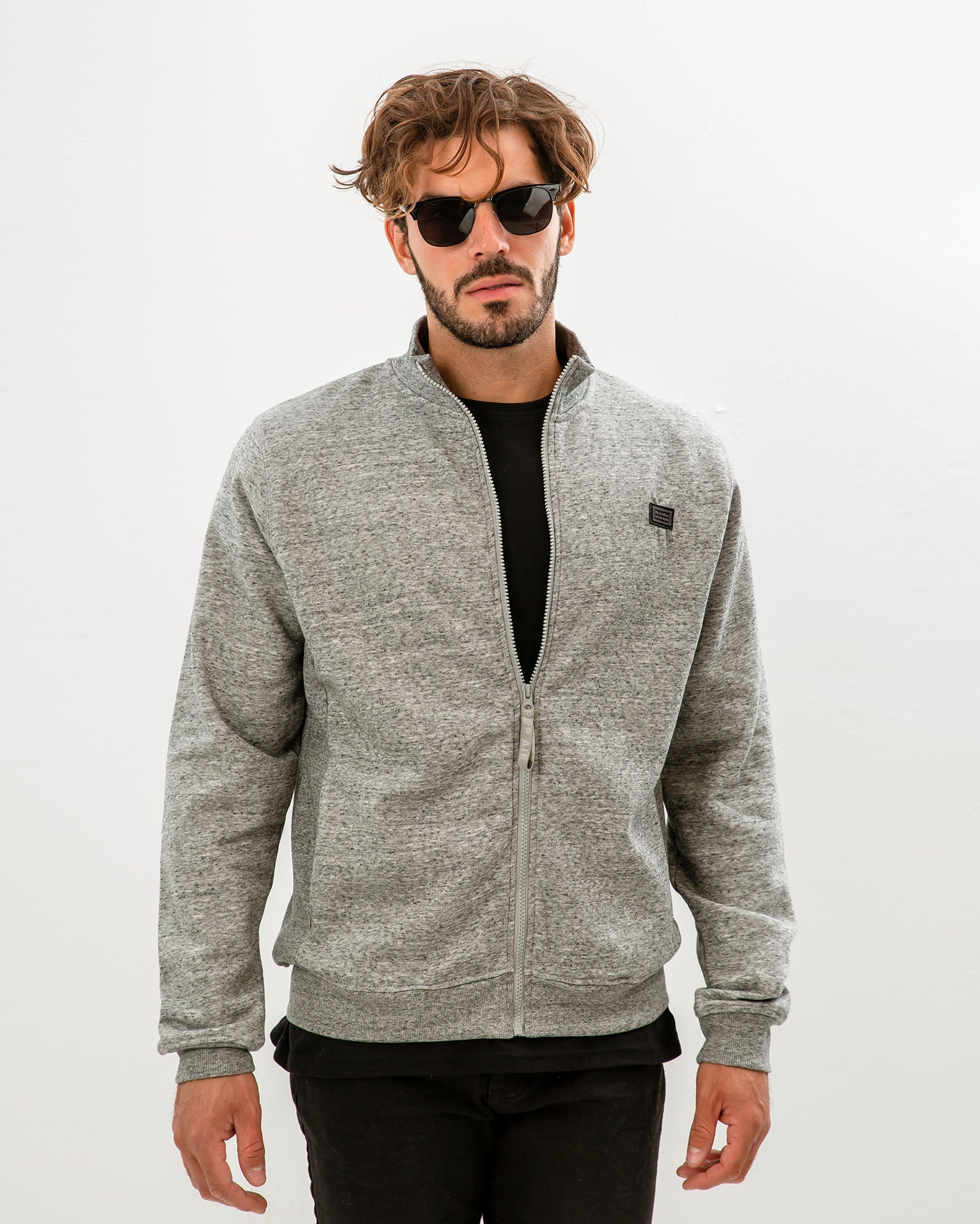 Men's 'Hariton' Zippered Sweatshirt-GRAY