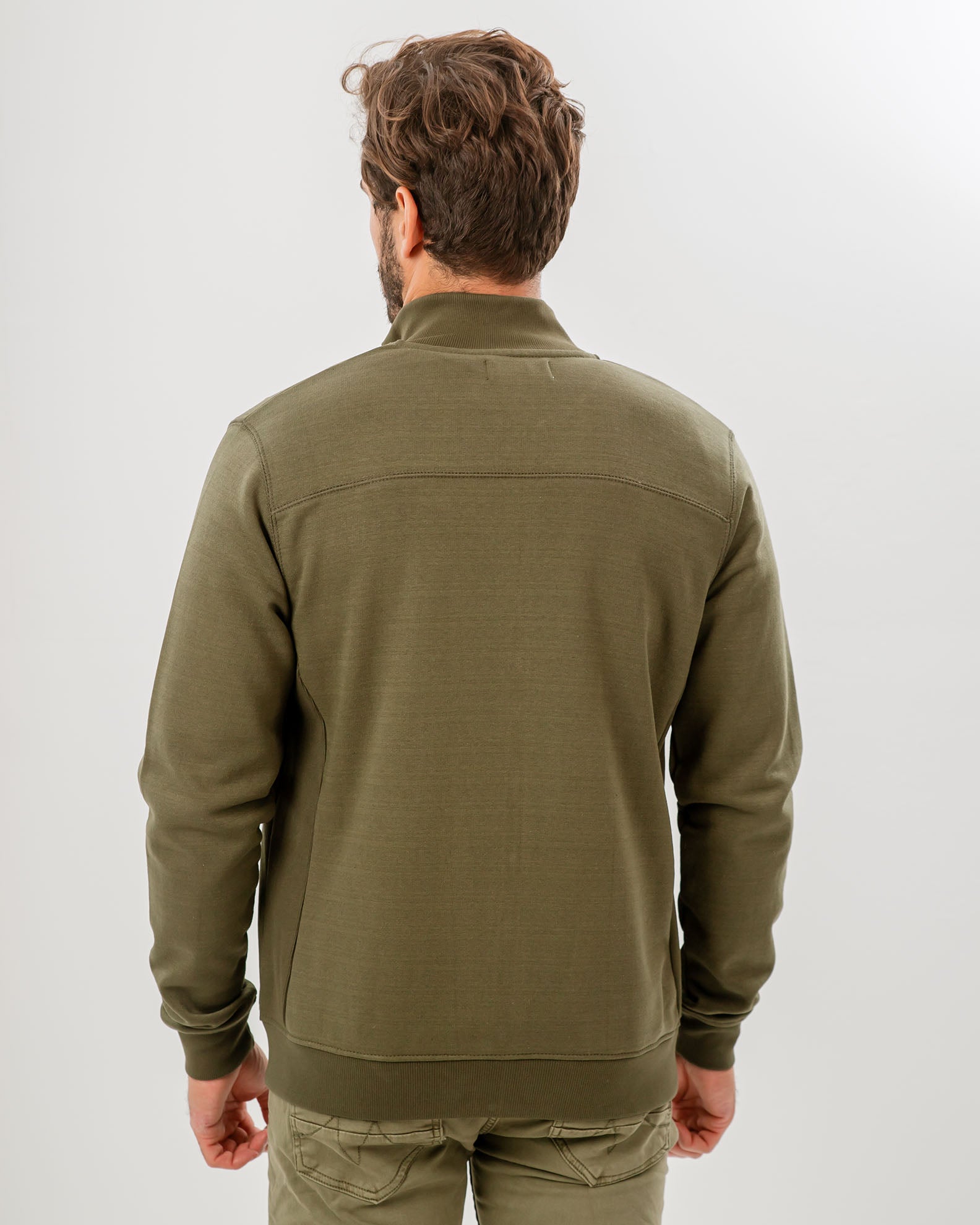 Men's 'Hariton' Zippered Sweatshirt-KHAKI