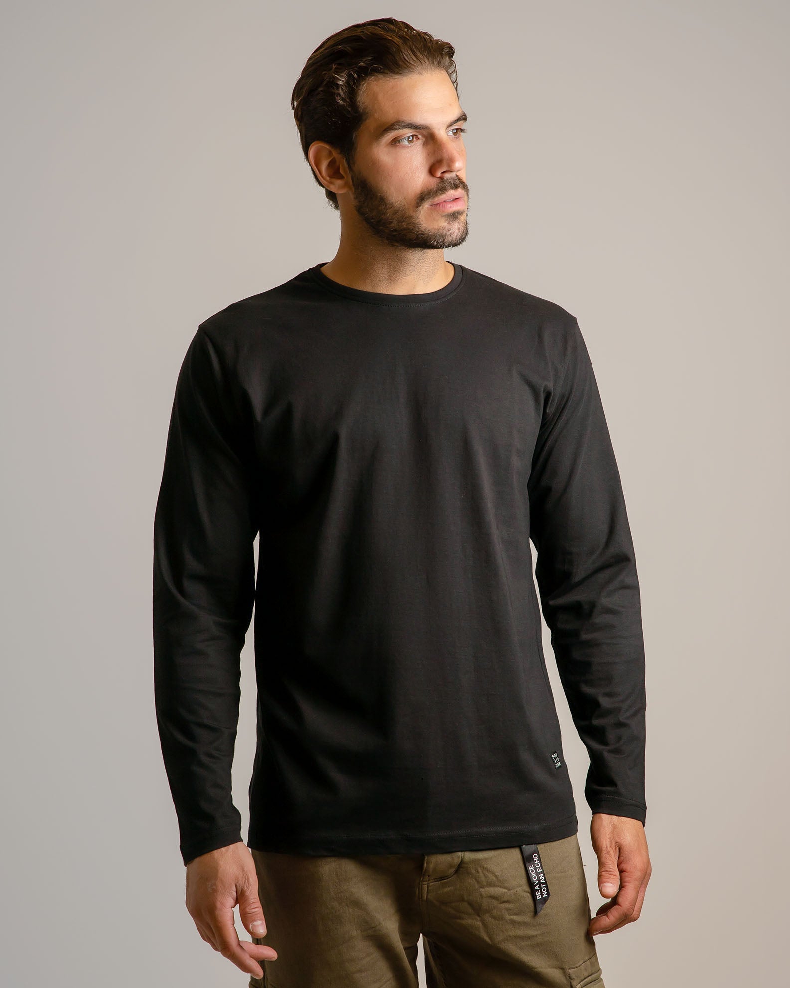 Men's Long Sleeve 'Bill' Blouse-BLACK