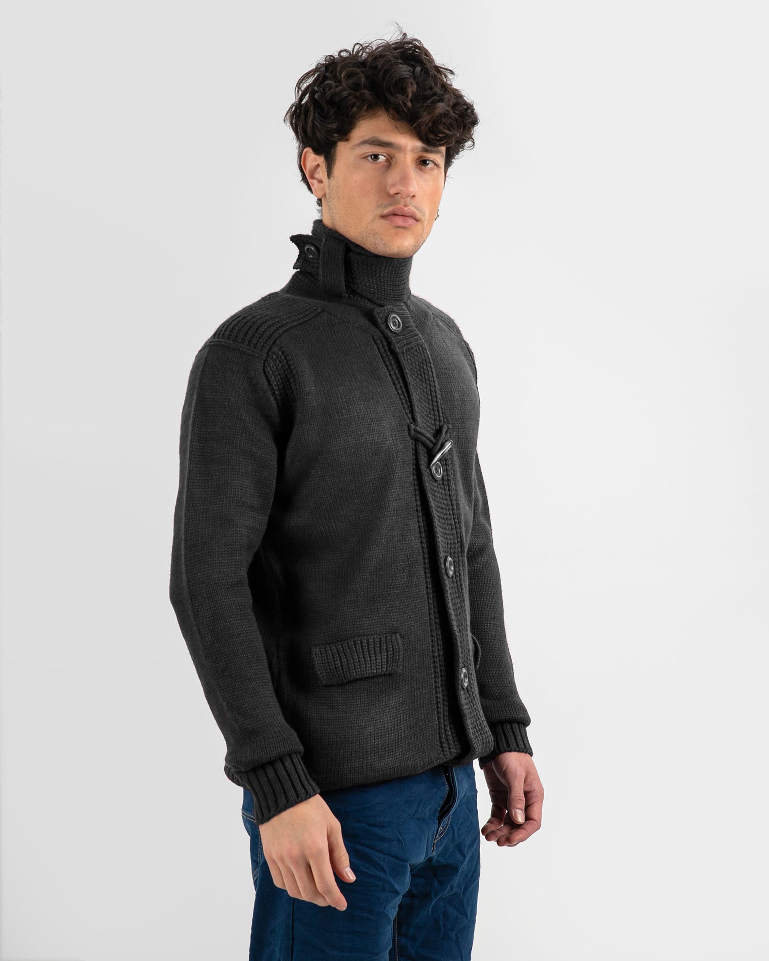 Men's Knitted Overcoat 'F-518 Roy Garage'-ANTRA