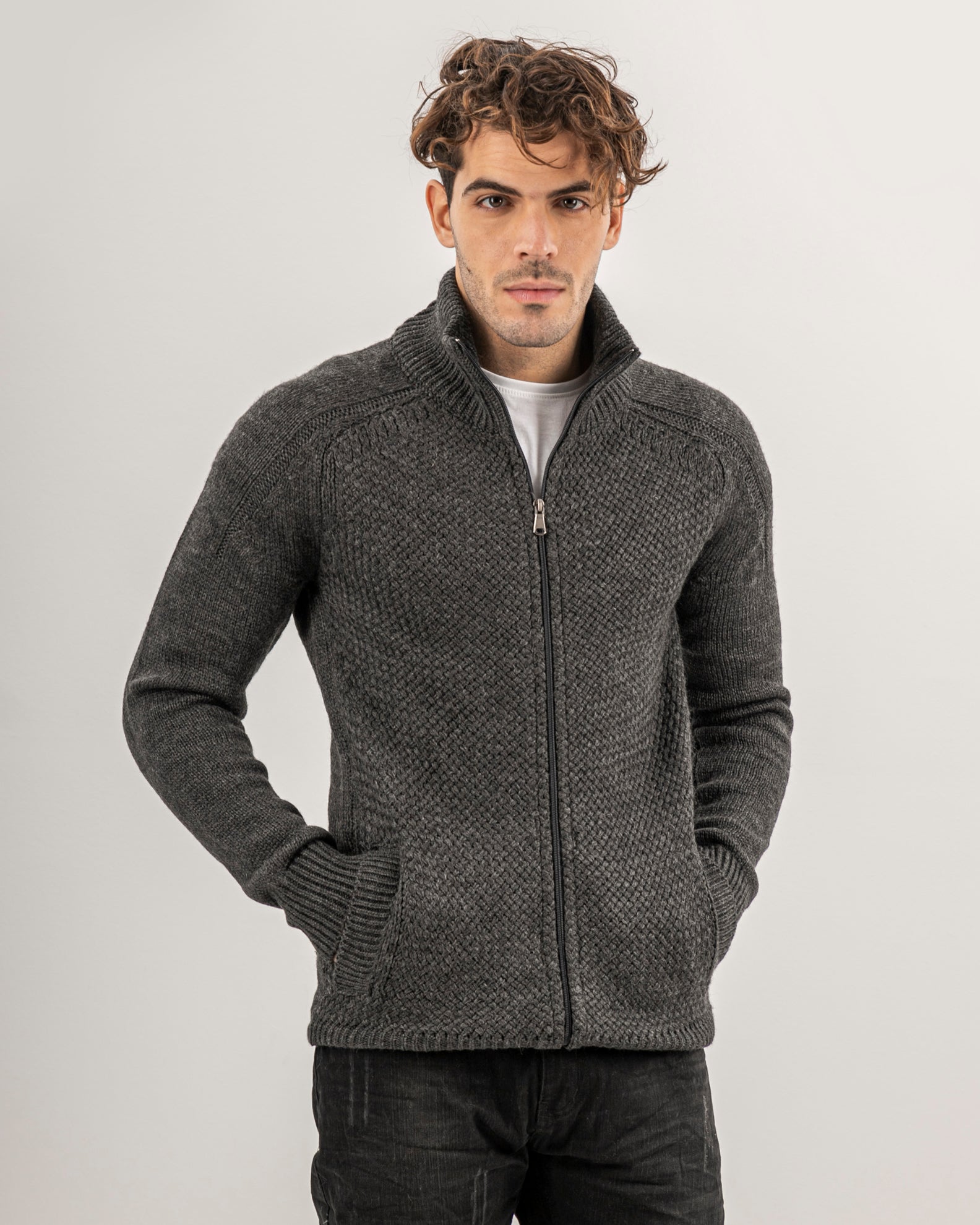 Men's knitted cardigan F-519-ANTRA