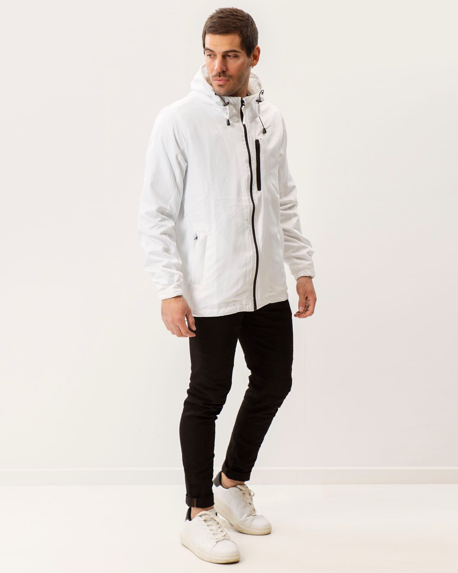 Men's lightweight windproof jacket 'Vore'-WHITE