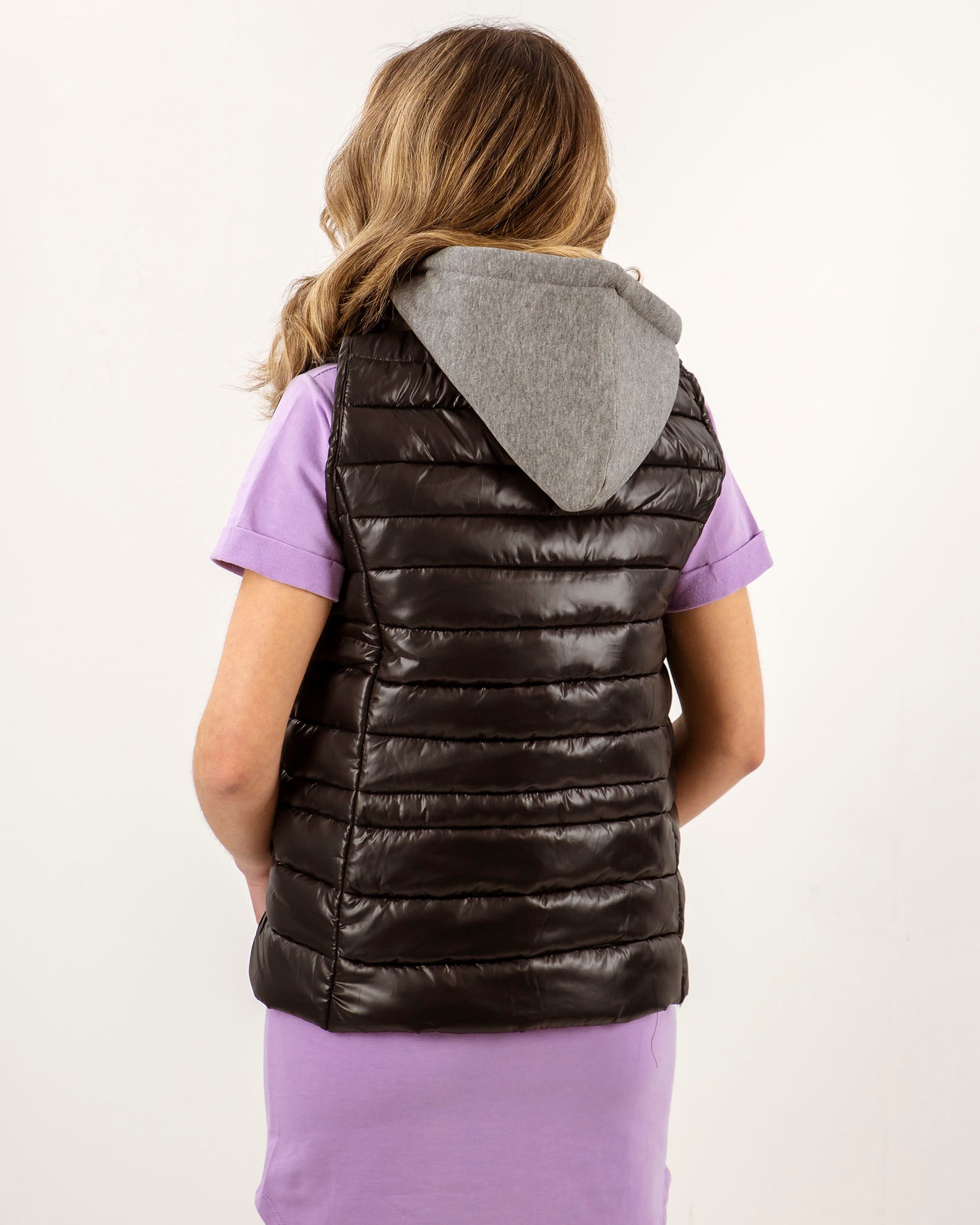 Women's Sleeveless Quilted Vest 'Barbara'-BLACK