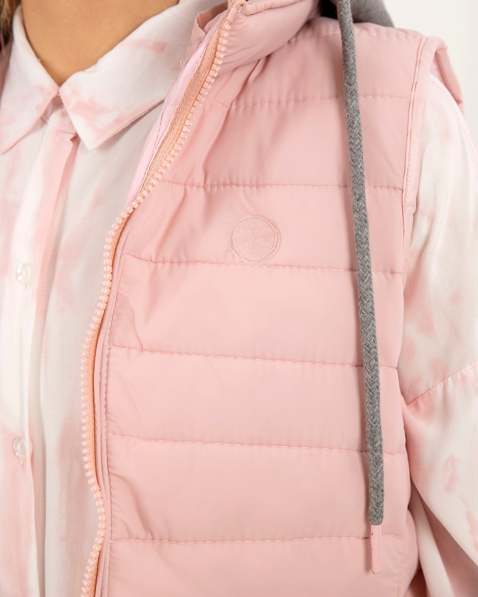 Women's Sleeveless Quilted Vest 'Barbara'-PINK