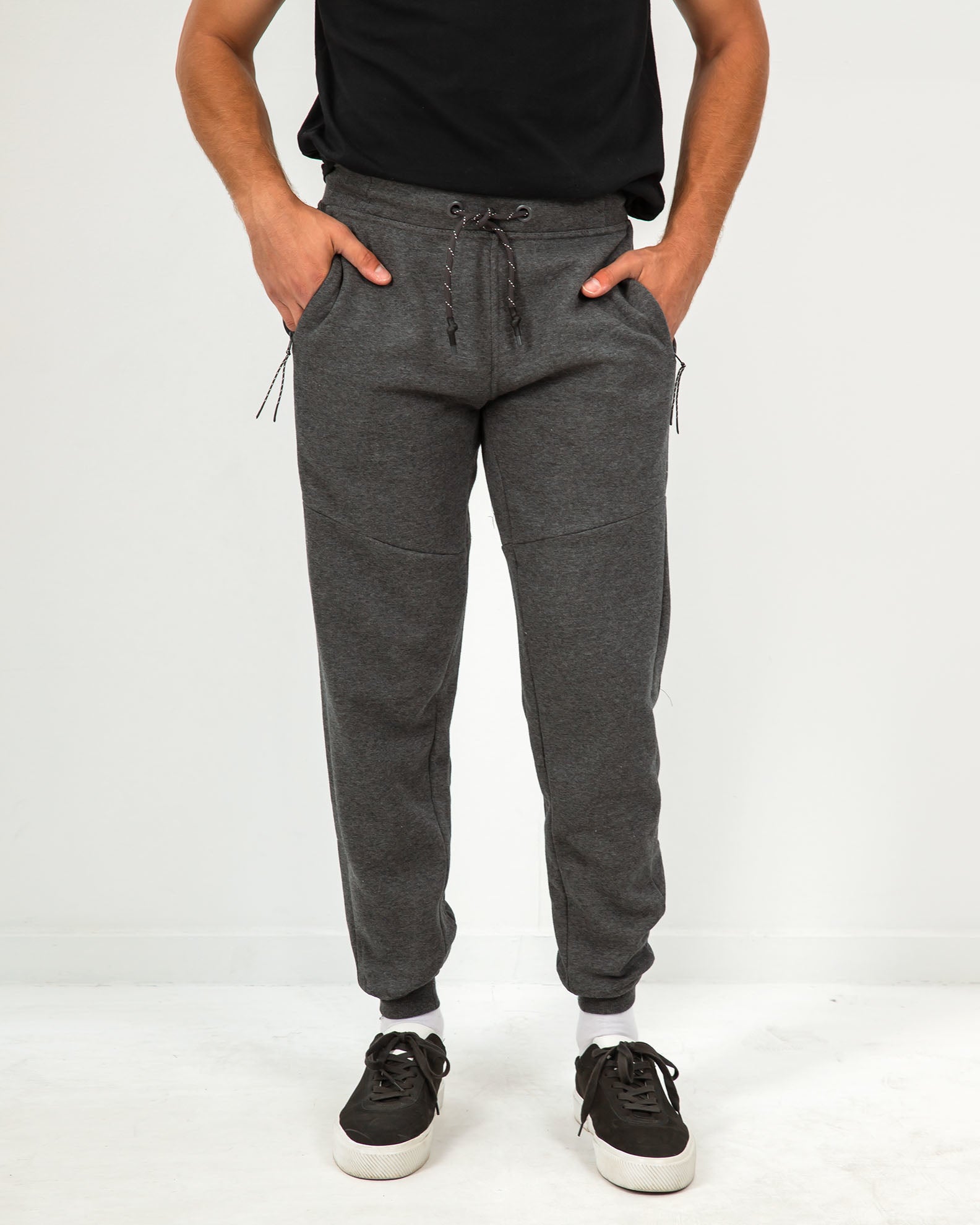 Men's Jogger Pants with 'Oscar' Leather Detail - ANTRA