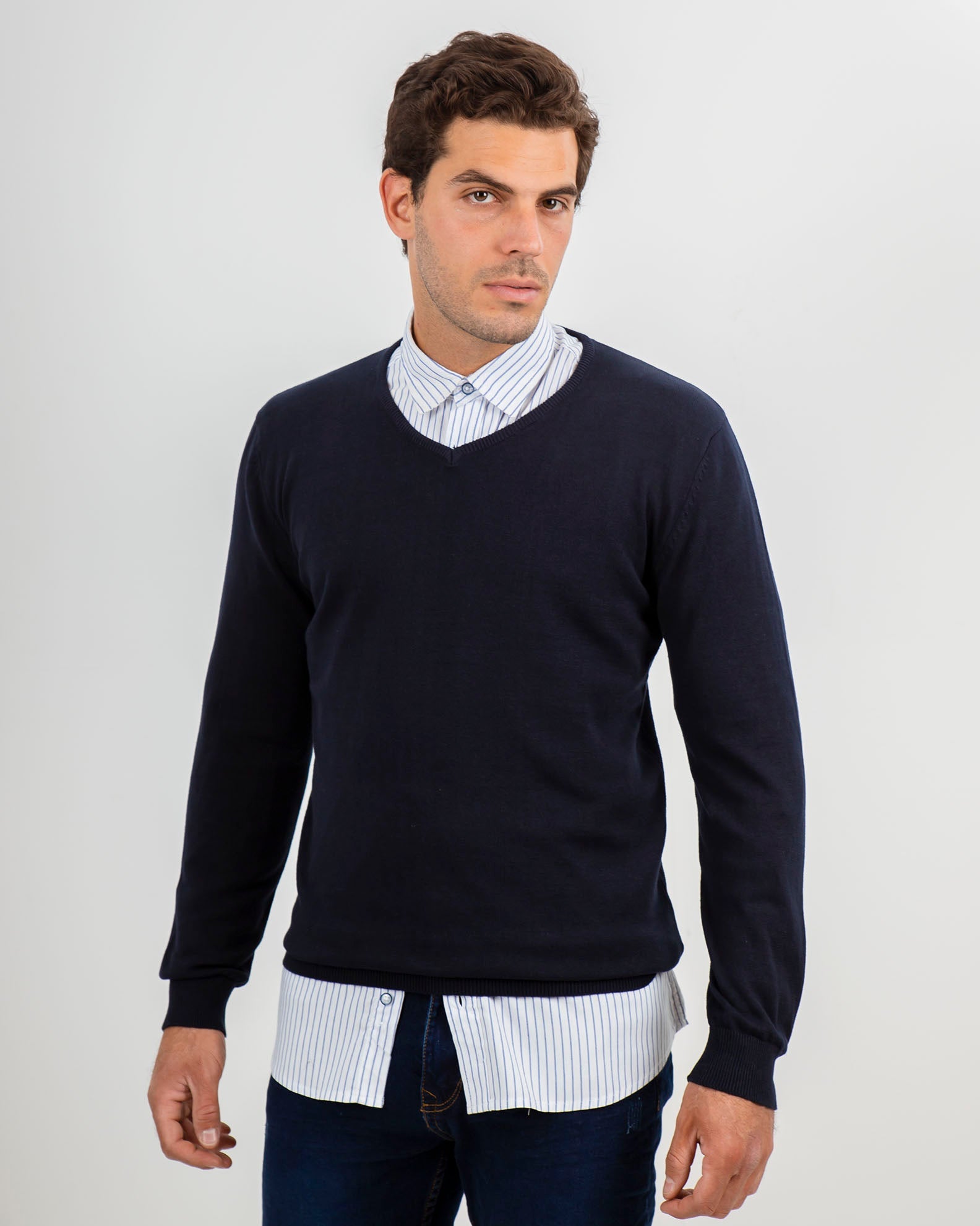 Men's 'Mattias' Light Knit Top-BLUE NAVY