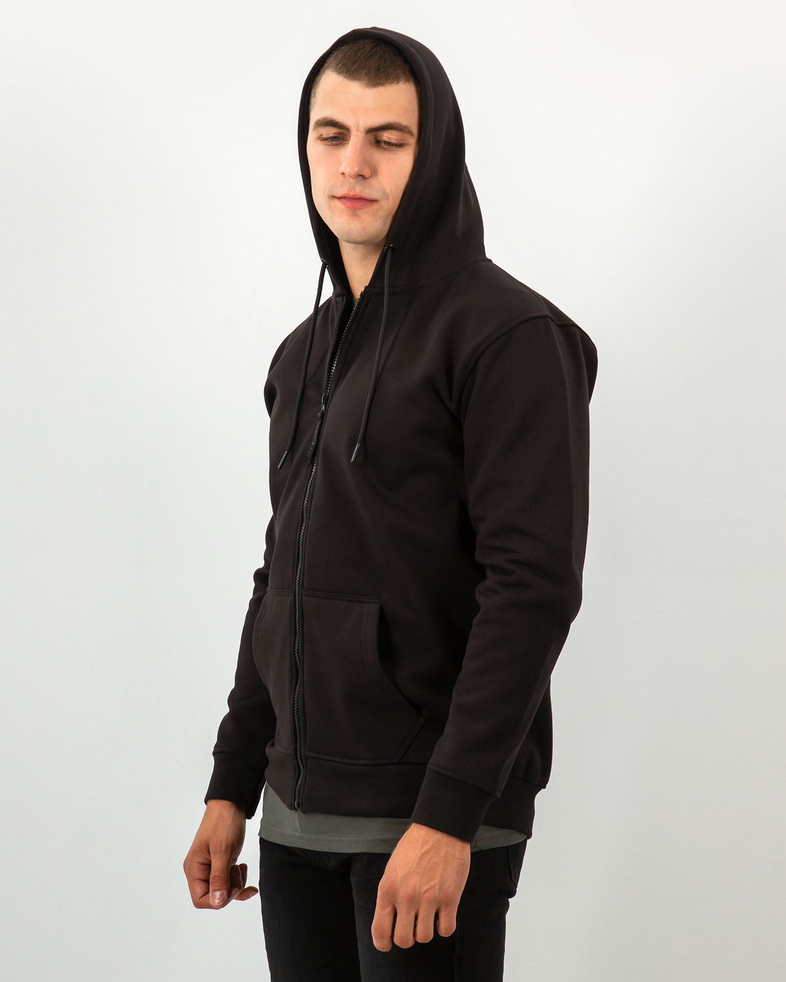 Men's hooded sweatshirt 'Bruno'-BLACK