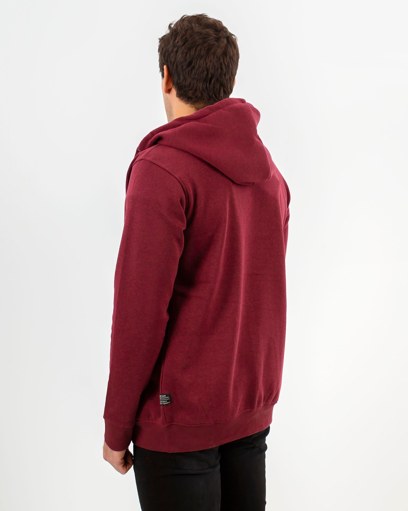 Men's hooded sweatshirt 'Bruno'-BORDEAUX