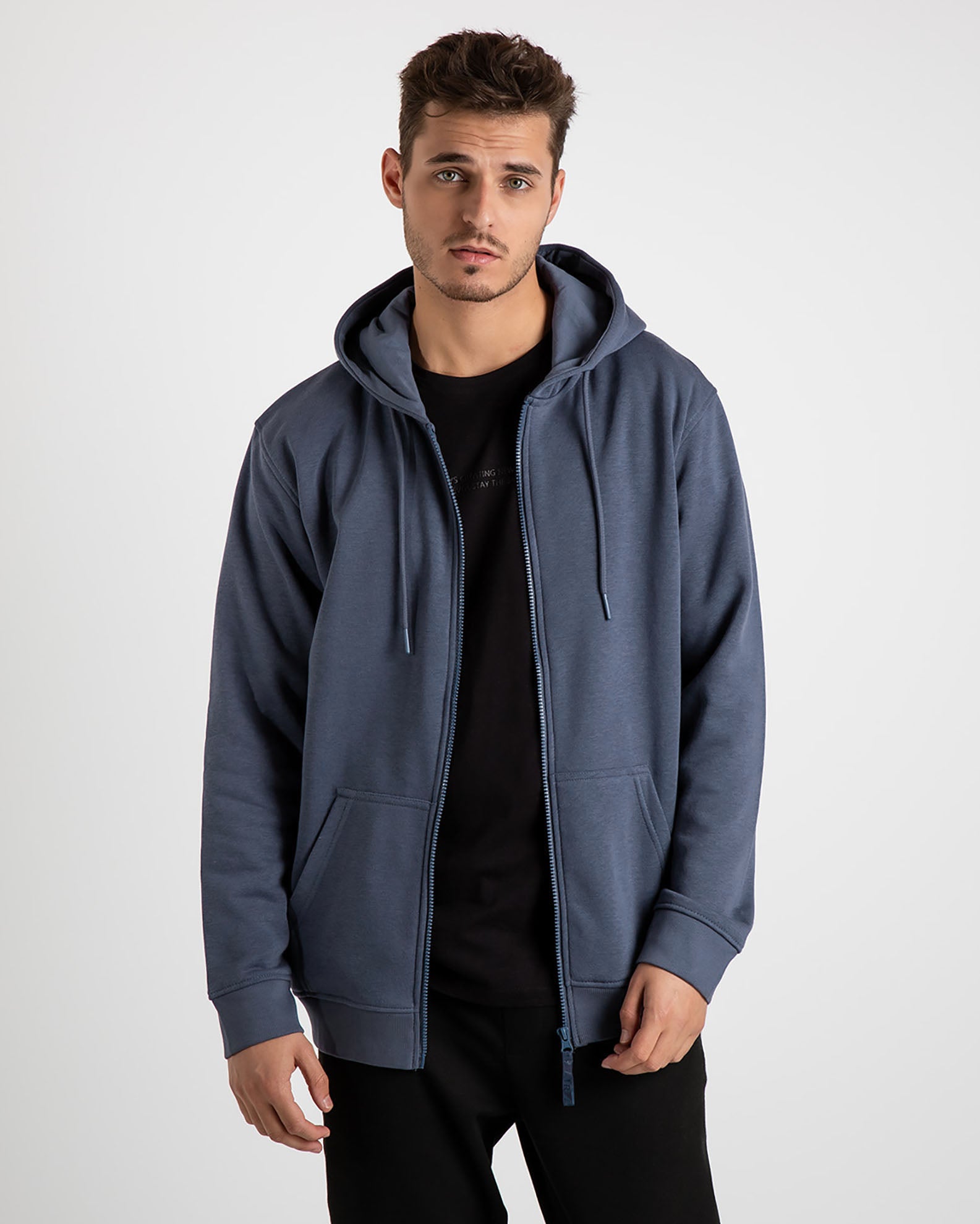 Men's hooded sweatshirt 'Bruno'-DENIM