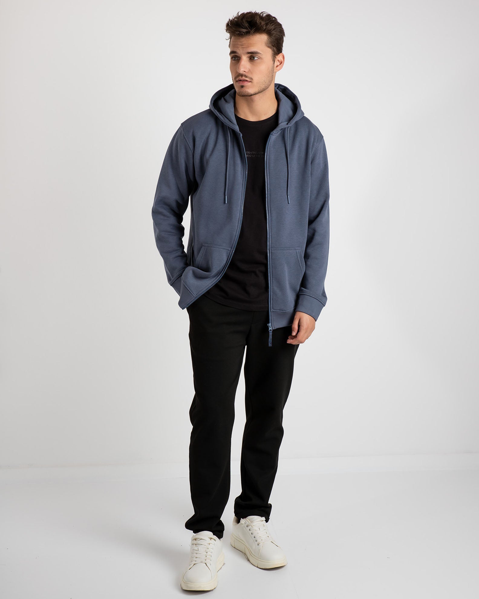 Men's hooded sweatshirt 'Bruno'-DENIM