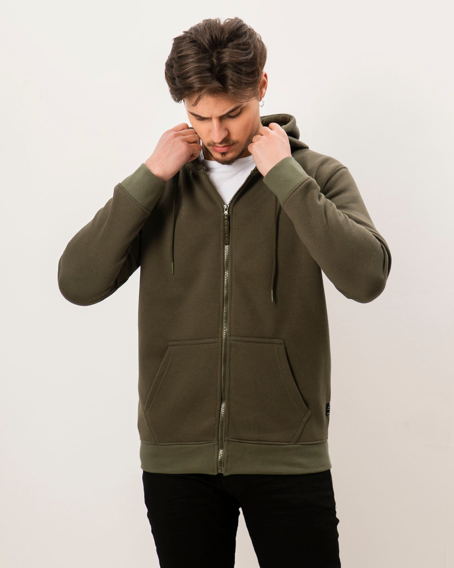 Men's Hooded Sweatshirt 'Bruno'-KHAKI