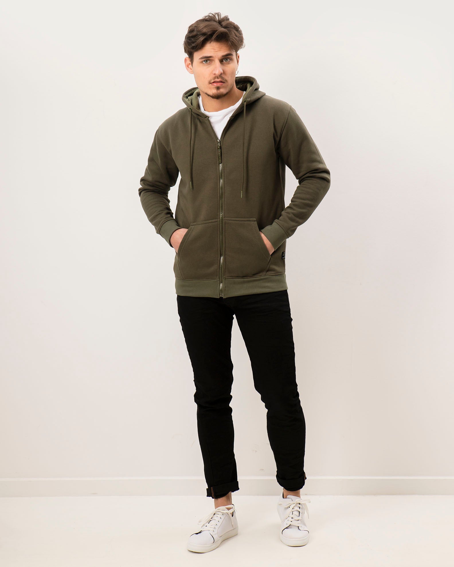 Men's Hooded Sweatshirt 'Bruno'-KHAKI