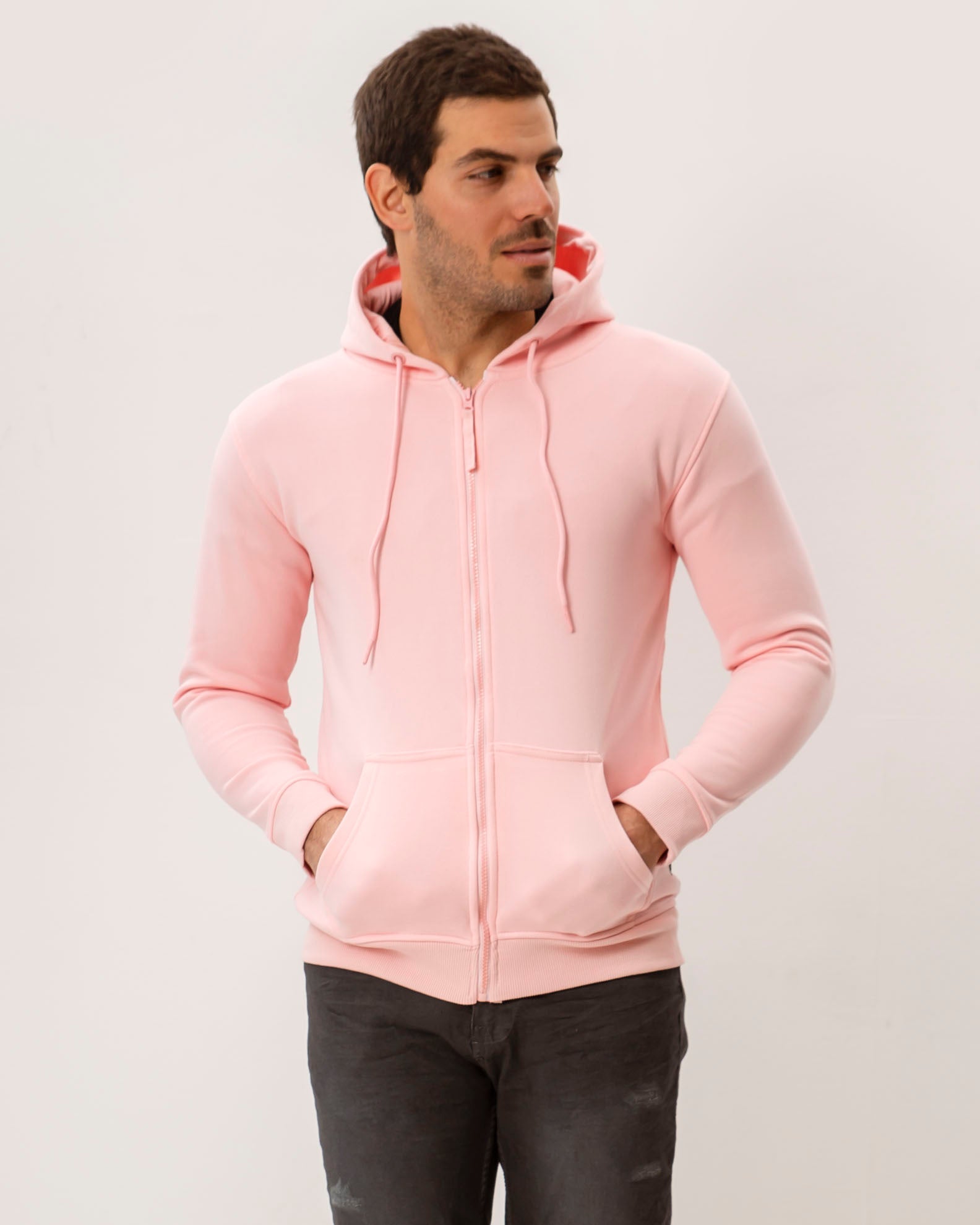 Men's 'Bruno' hooded sweatshirt-PINK