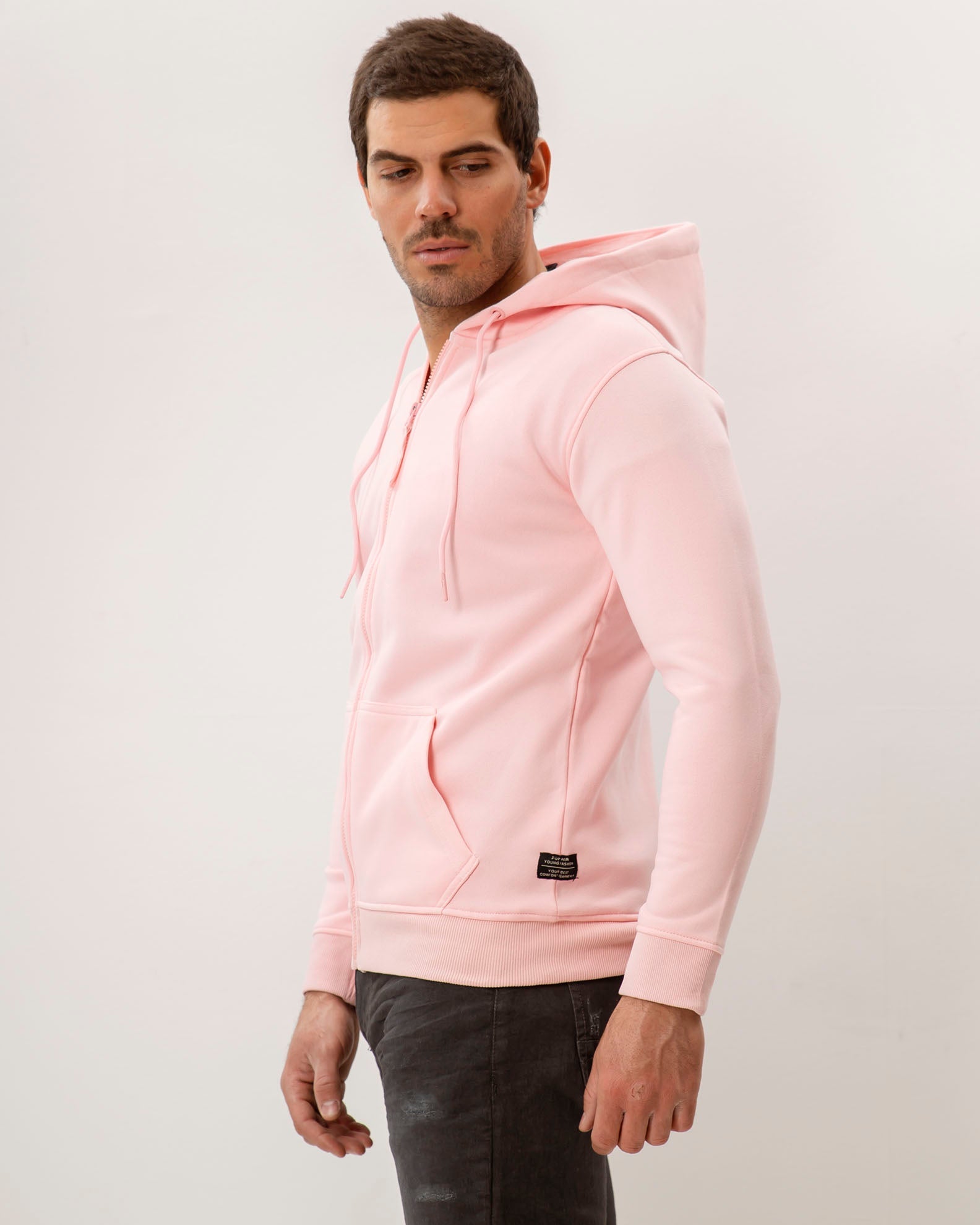 Men's 'Bruno' hooded sweatshirt-PINK