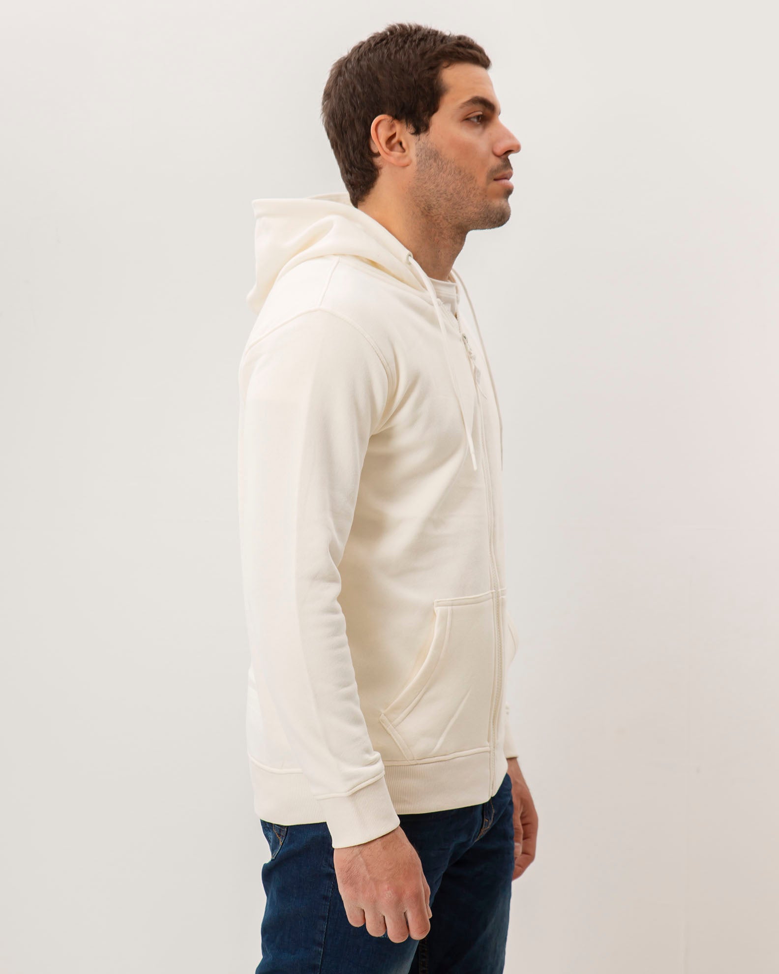 Men's hooded sweatshirt 'Bruno'-WHITE