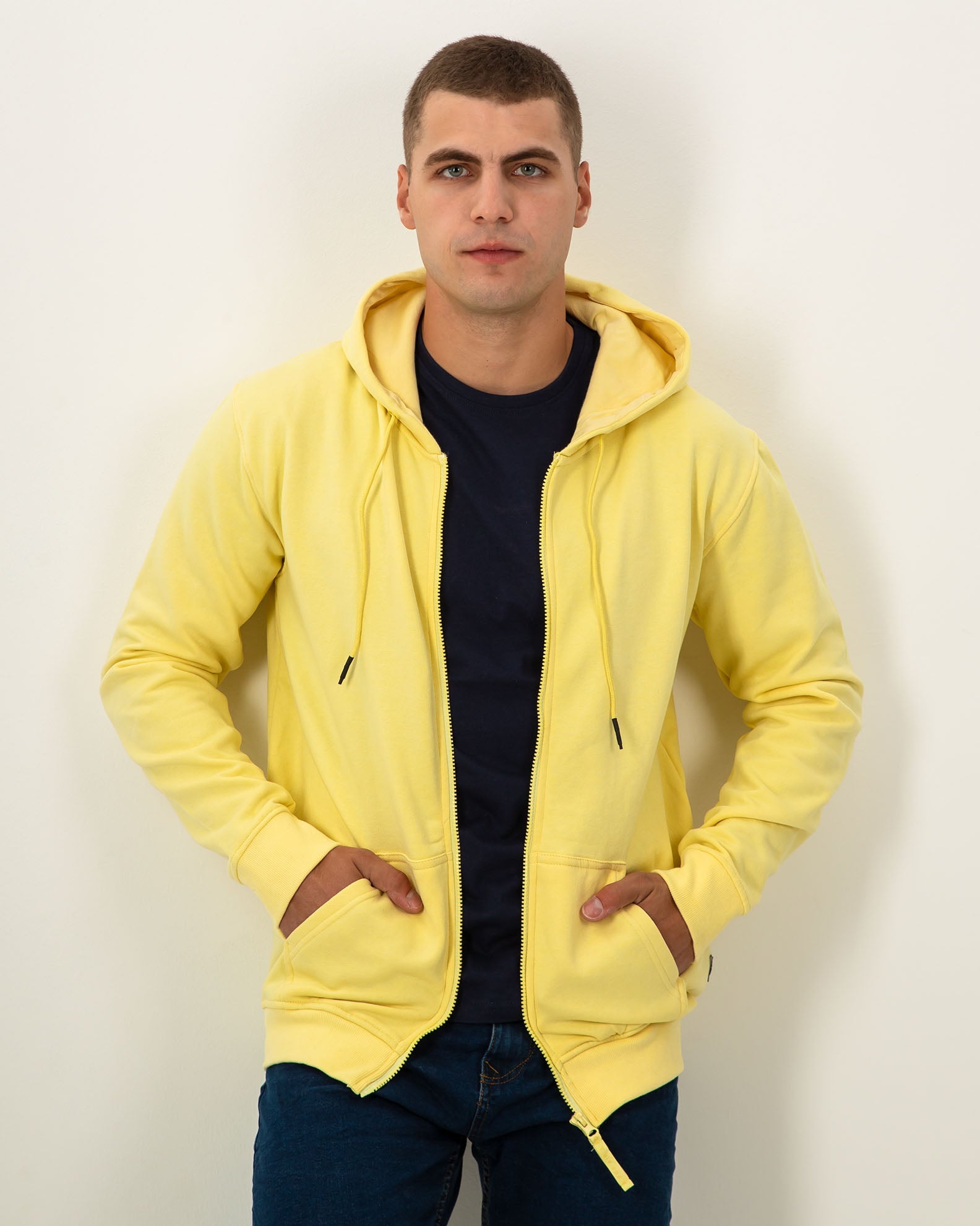 Men's hooded sweatshirt 'Bruno'-YELLOW