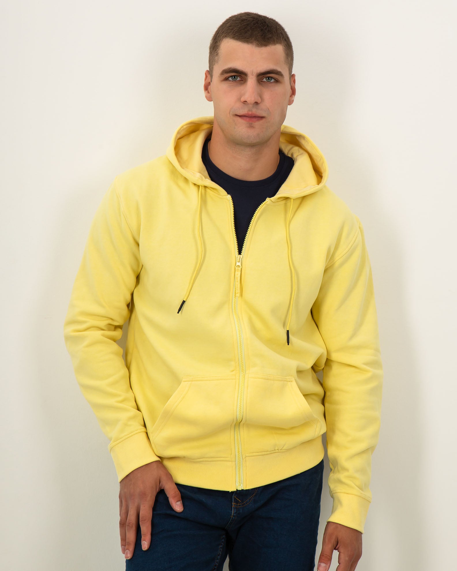 Men's hooded sweatshirt 'Bruno'-YELLOW