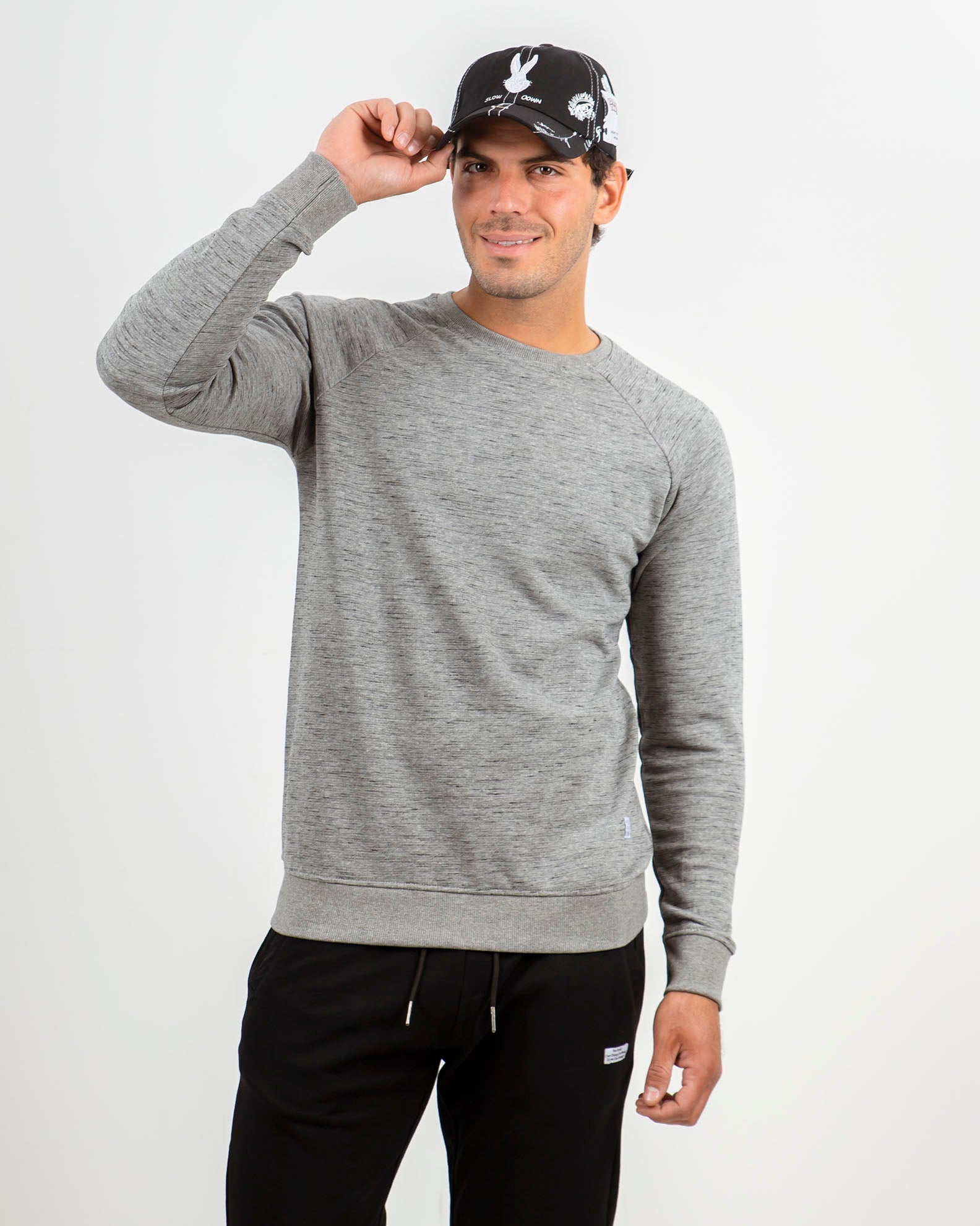 Men's Sweatshirt 'Panos'-GRAY MELANGE