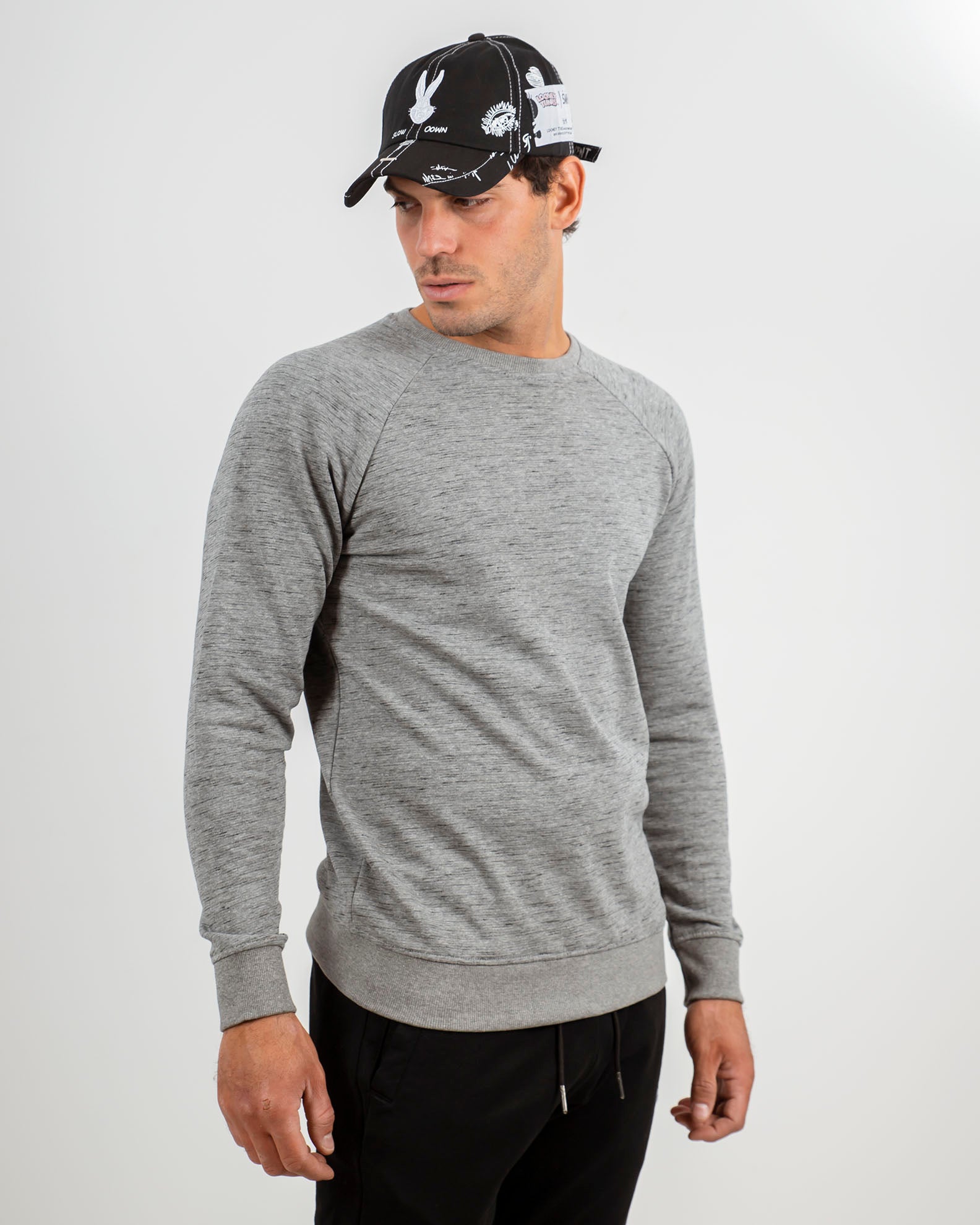 Men's Sweatshirt 'Panos'-GRAY MELANGE