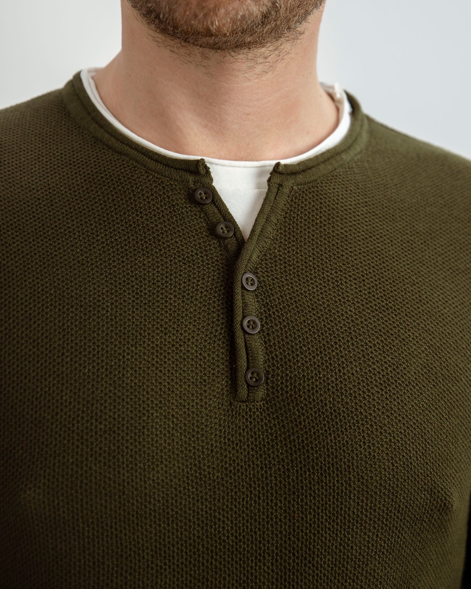 Men's Knitted Blouse 'Adri'-KHAKI