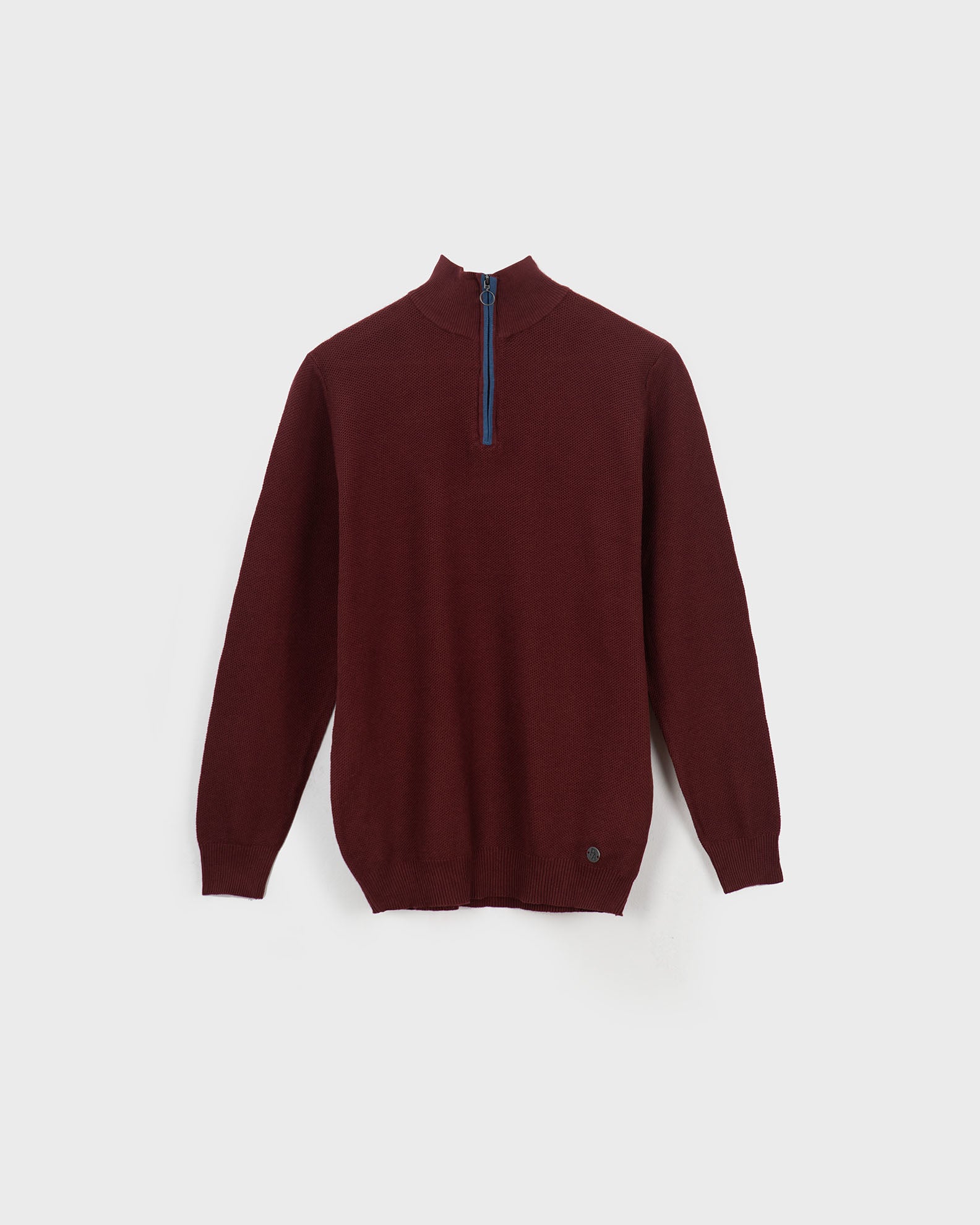 Men's 'Rio' Zip-Up Knit Top-BORDEAUX