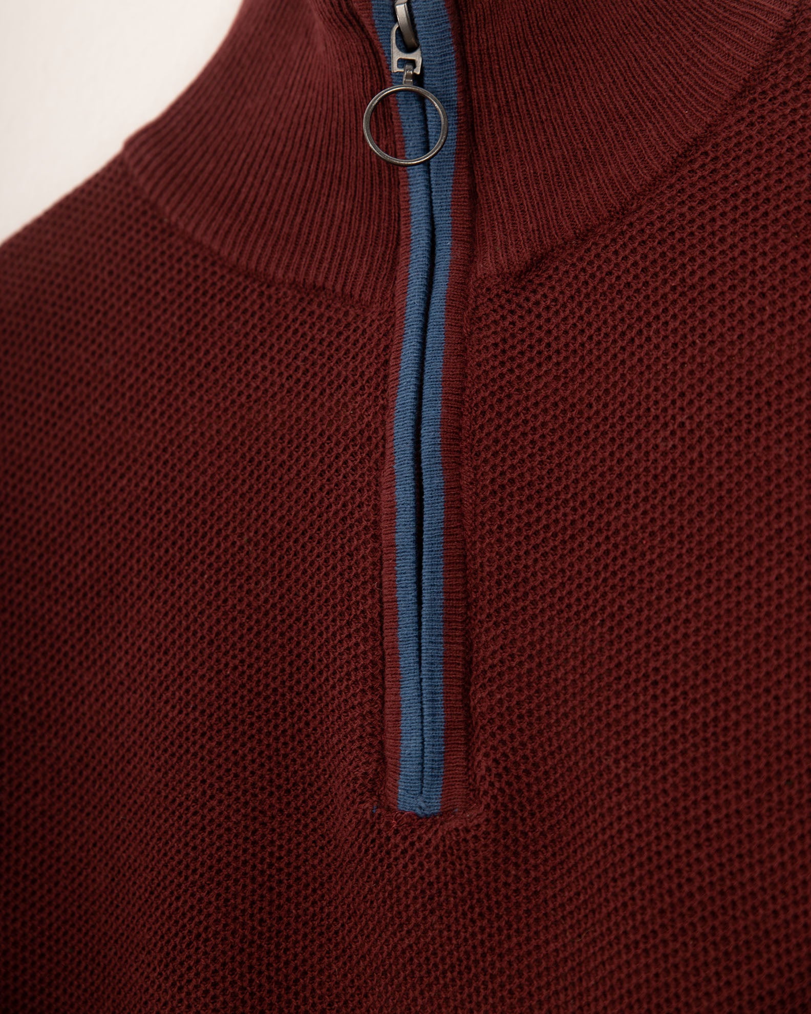 Men's 'Rio' Zip-Up Knit Top-BORDEAUX