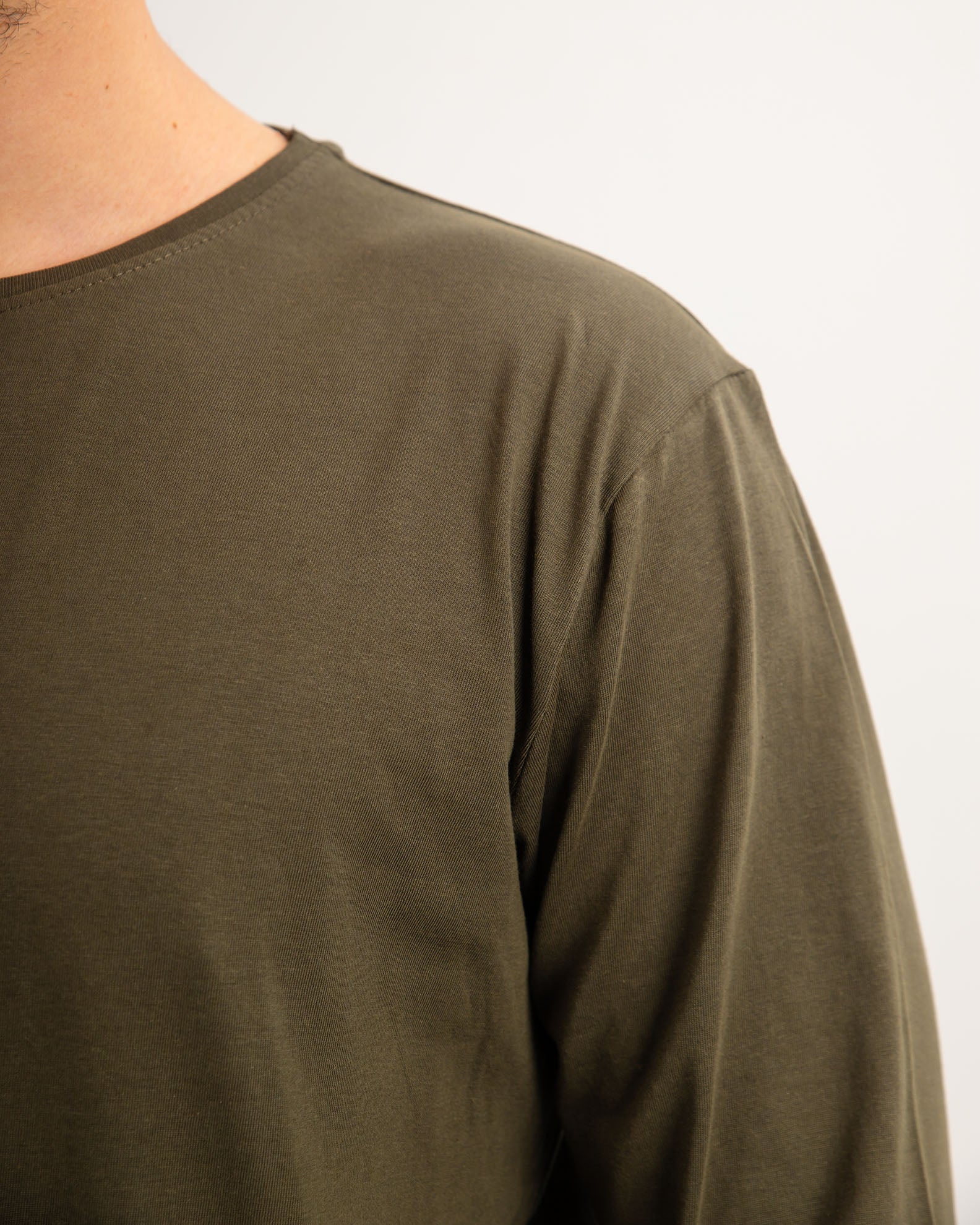 Men's Long-Sleeve Blouse 'Solid'-KHAKI