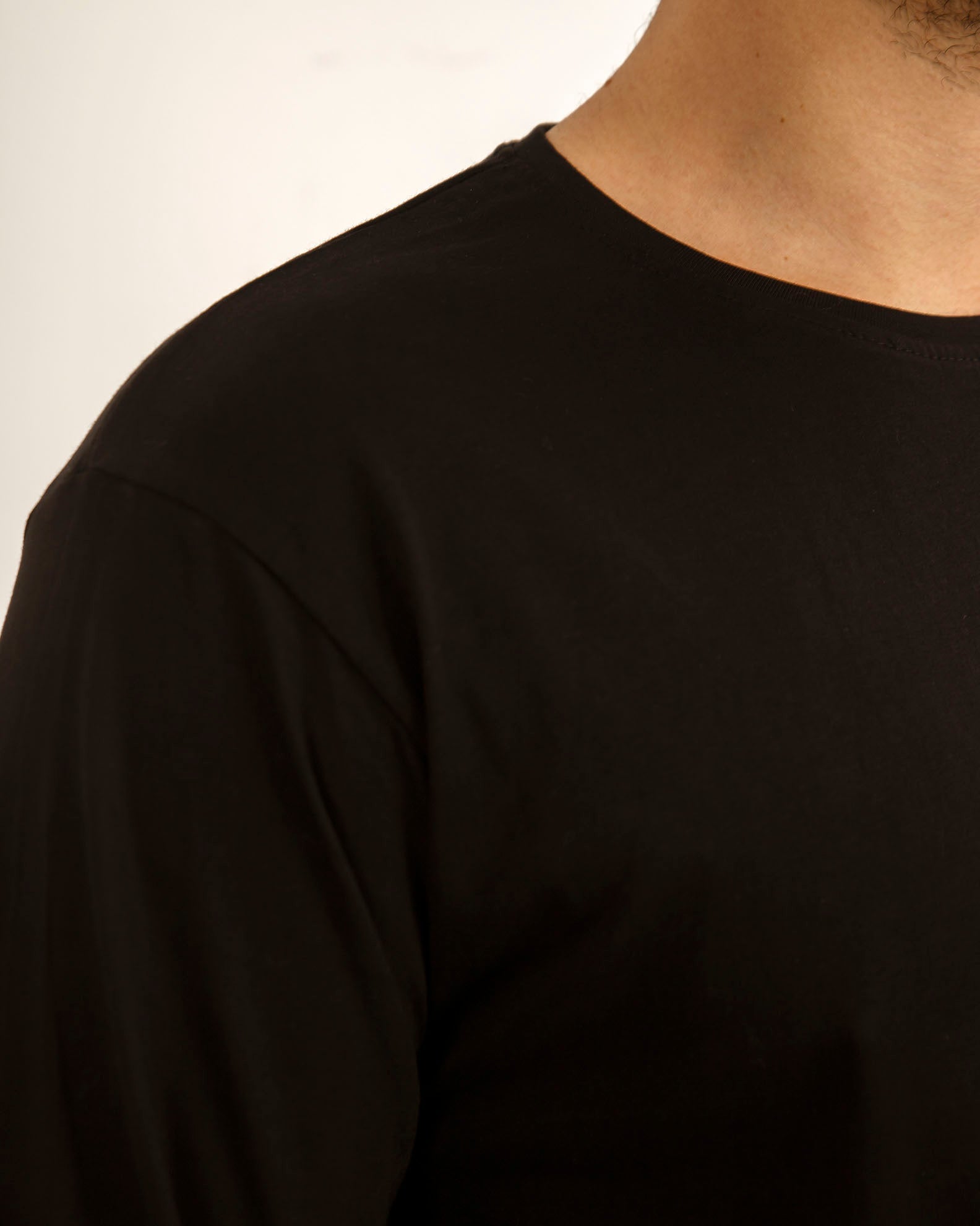 Men's Long-Sleeve Blouse 'Solid'-BLACK