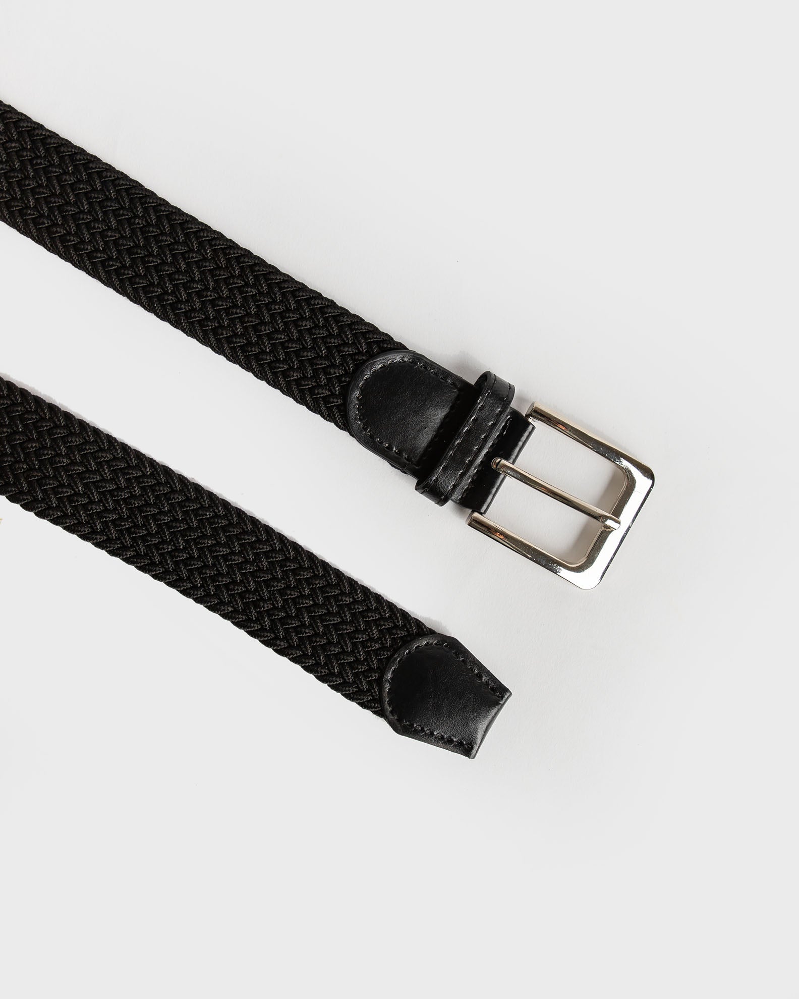 Ανδρική Ελαστική Πλεκτή Ζώνη "Knitted elastic belt"-BLACK