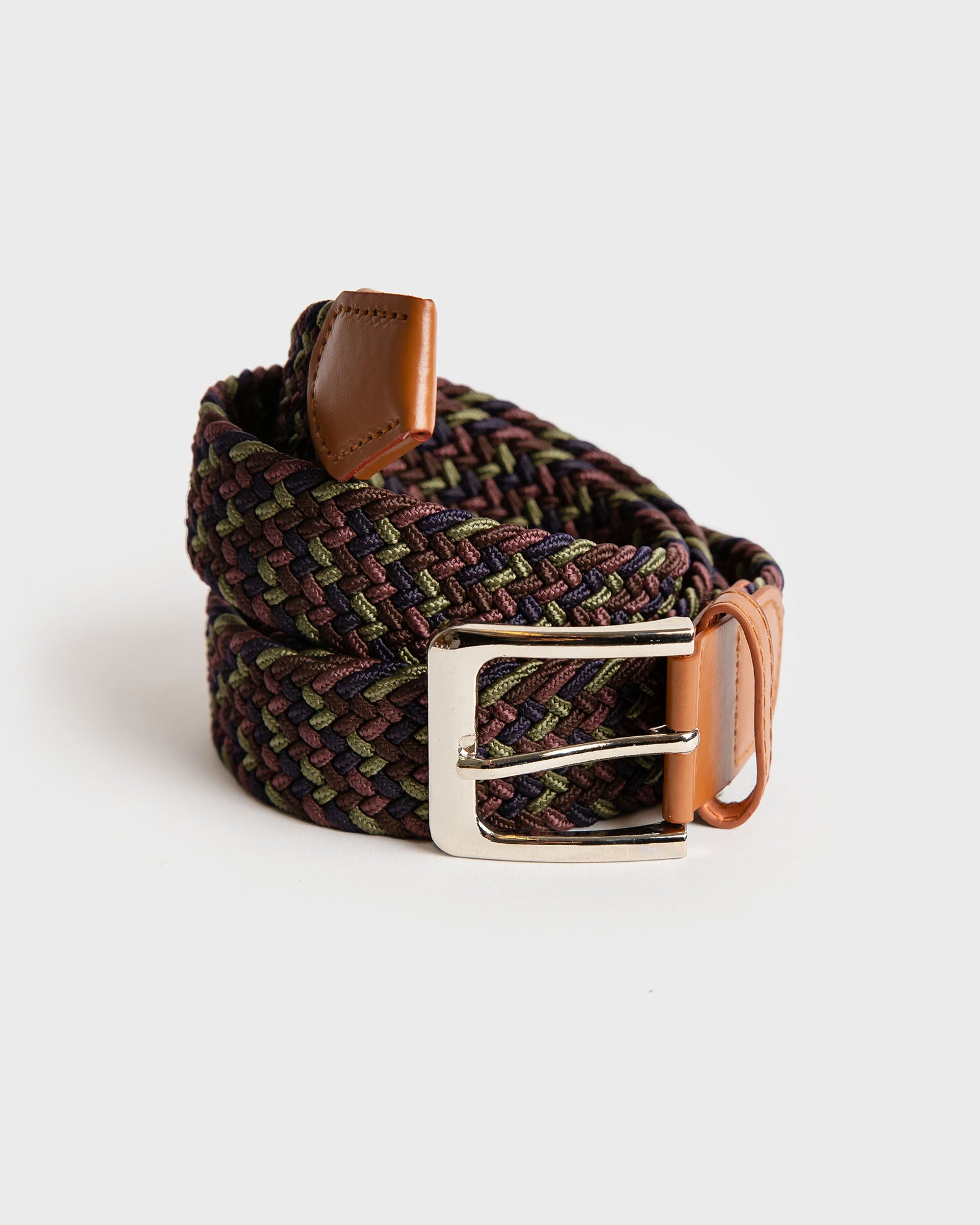 Ανδρική Ελαστική Πλεκτή Ζώνη "Knitted elastic belt"-blue/khaki/brown