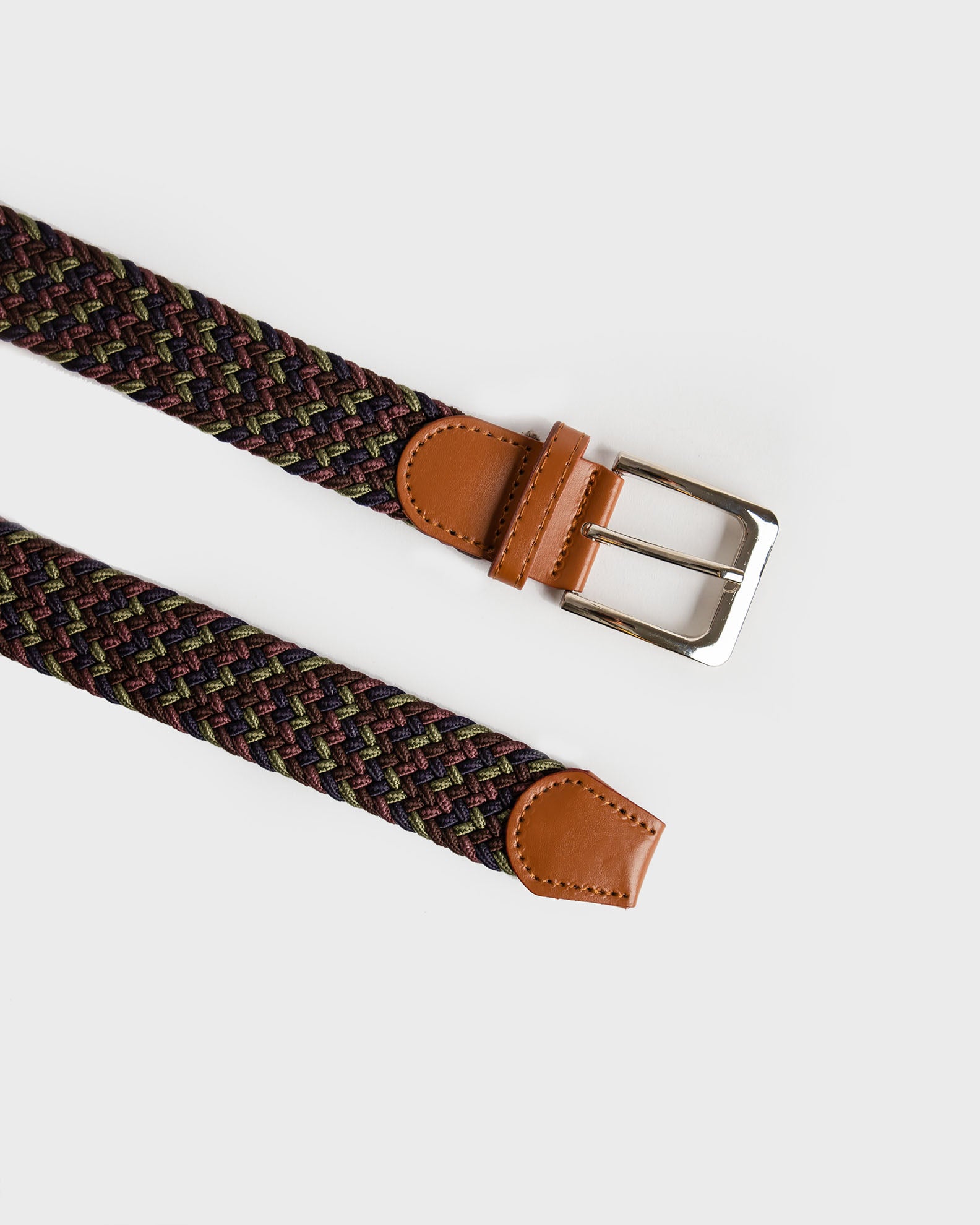 Ανδρική Ελαστική Πλεκτή Ζώνη "Knitted elastic belt"-blue/khaki/brown