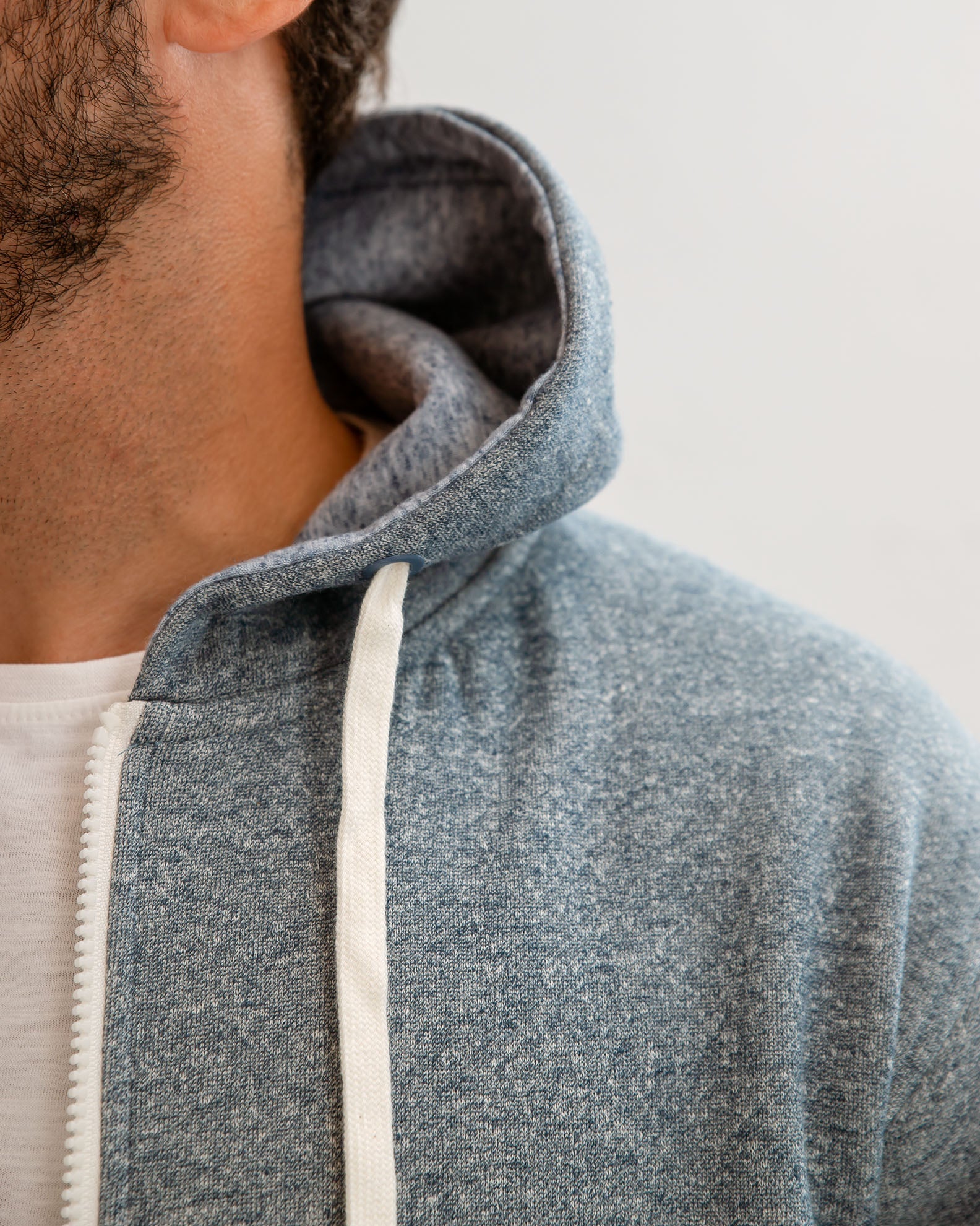 Men's Hooded Sweatshirt 'Giovanni'-BLUE MELANGE