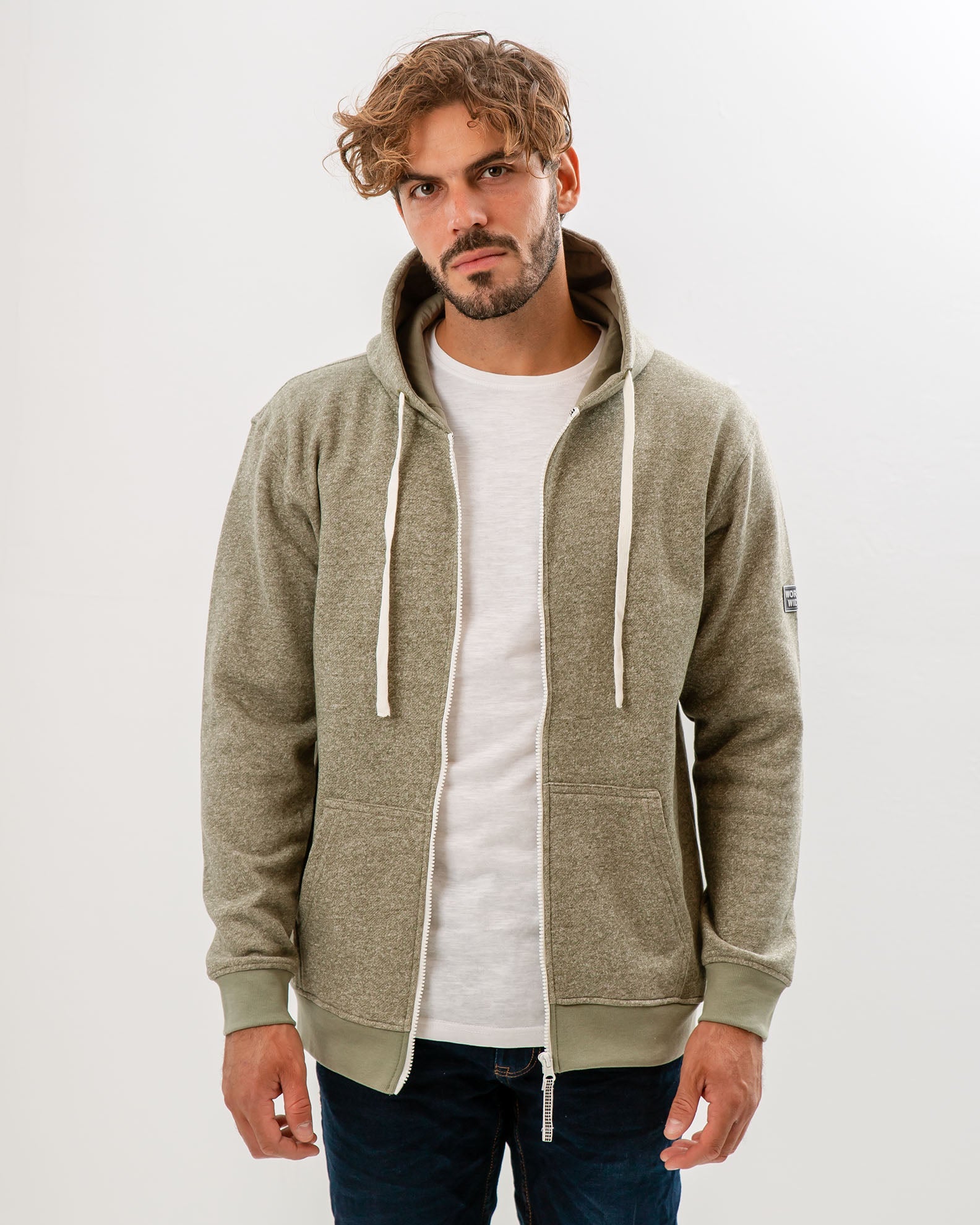 Men's Hooded Sweatshirt 'Giovanni'-KHAKI MELANGE