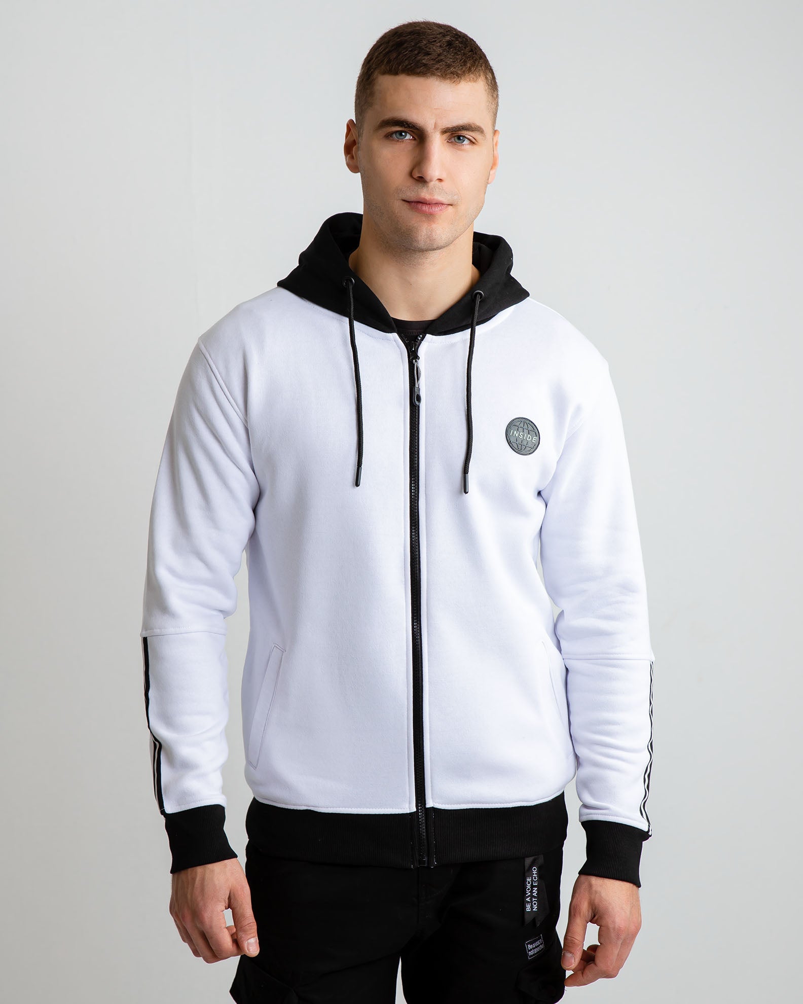 Men's Zip-up Hoodie 'Simon'-WHITE