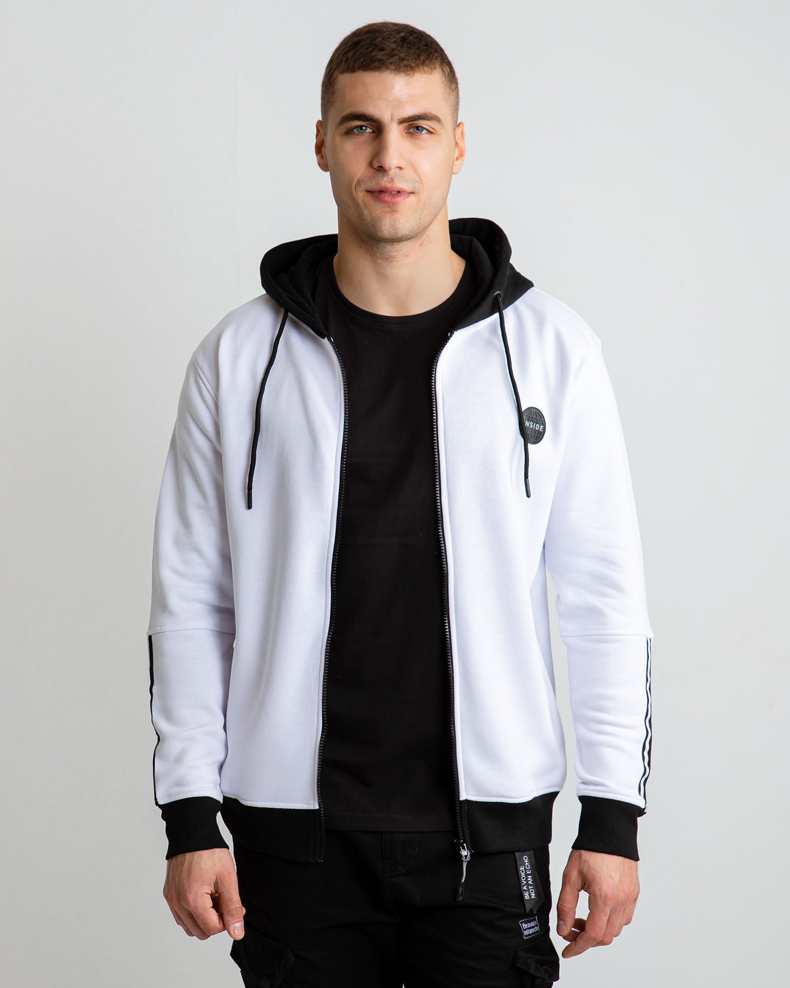 Men's Zip-up Hoodie 'Simon'-WHITE