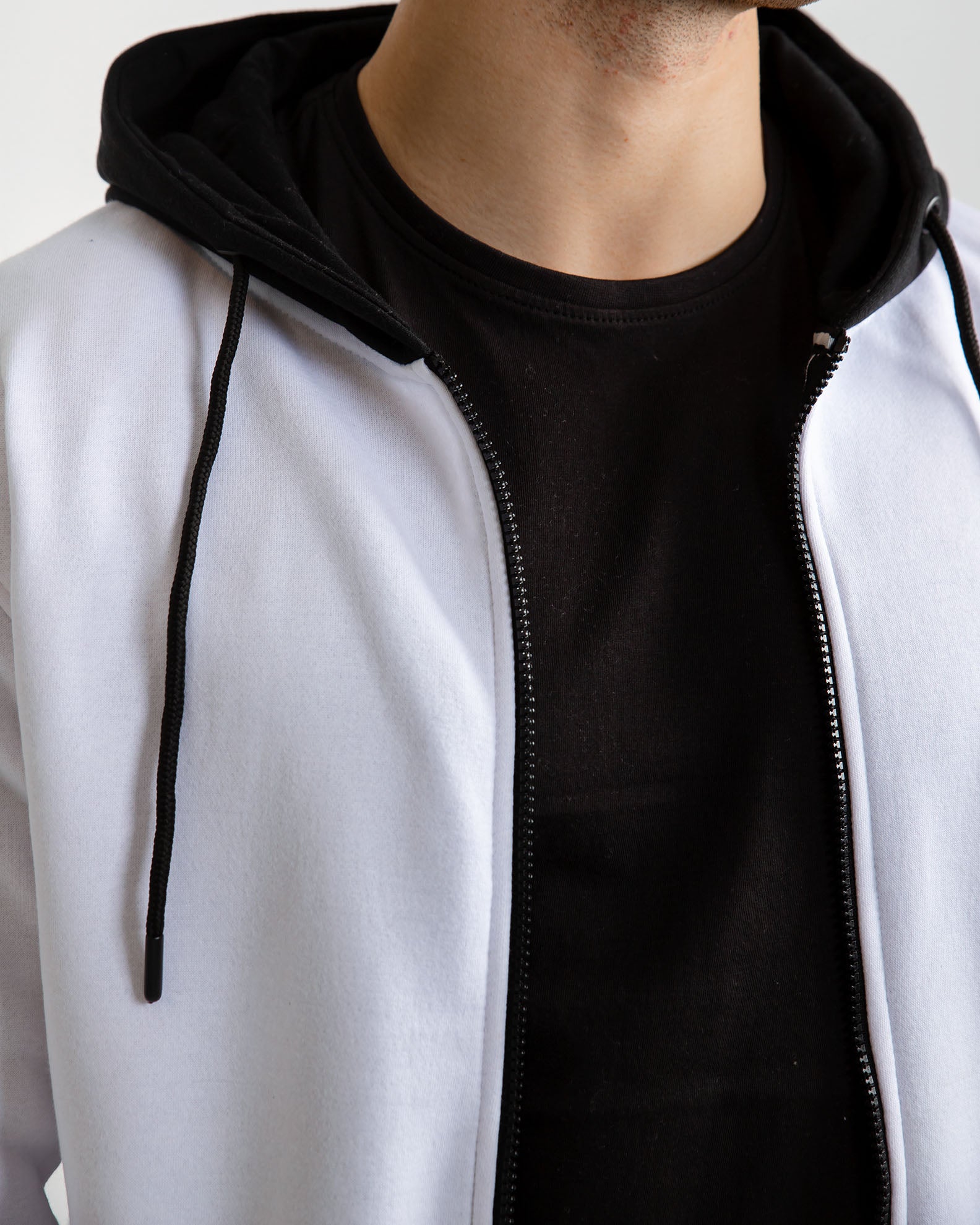 Men's Zip-up Hoodie 'Simon'-WHITE